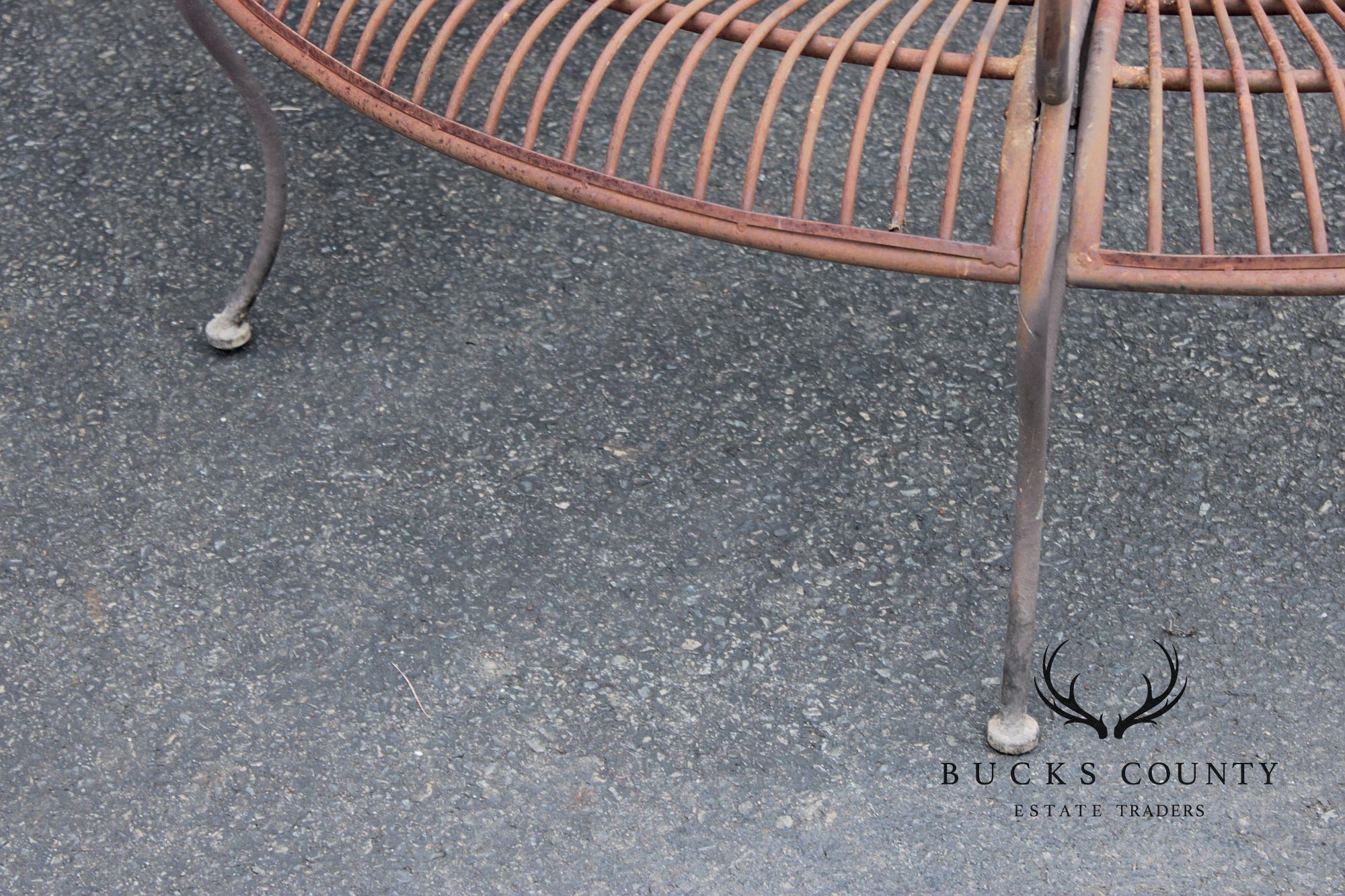 Vintage Wrought Iron Garden Tree Bench