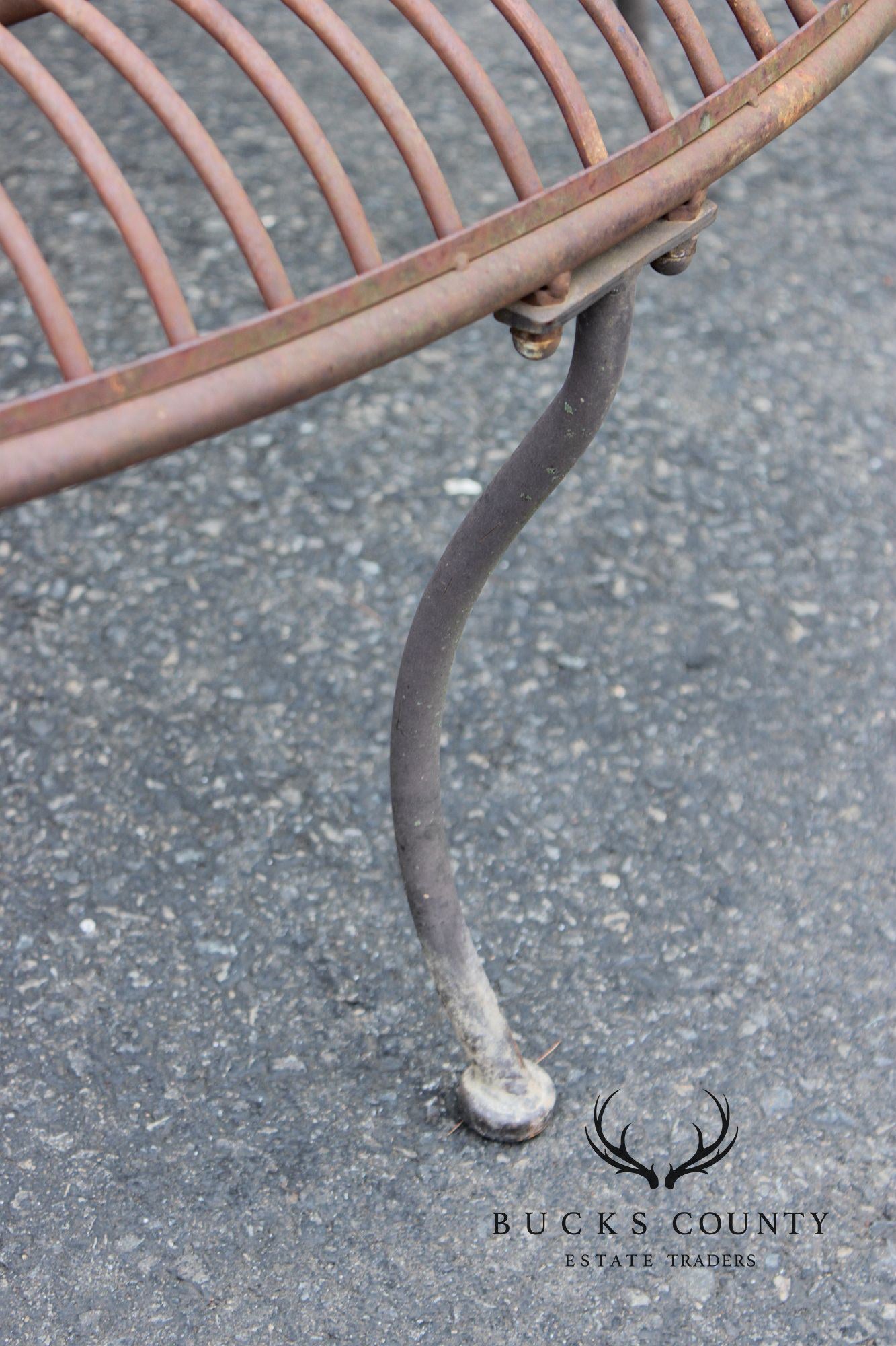 Vintage Wrought Iron Garden Tree Bench