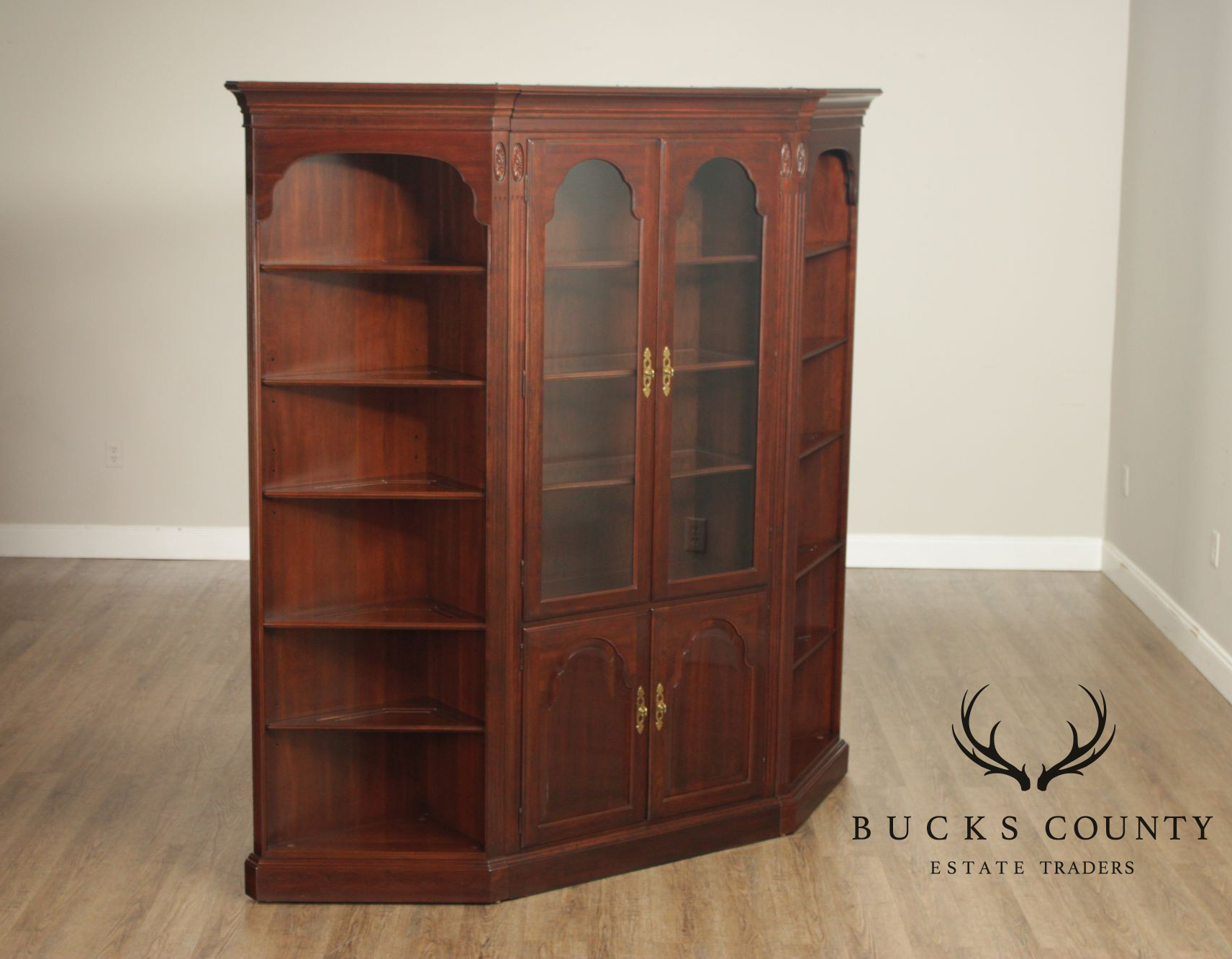 Ethan Allen Georgian Court Vintage Cherry Bookcase Display Unit