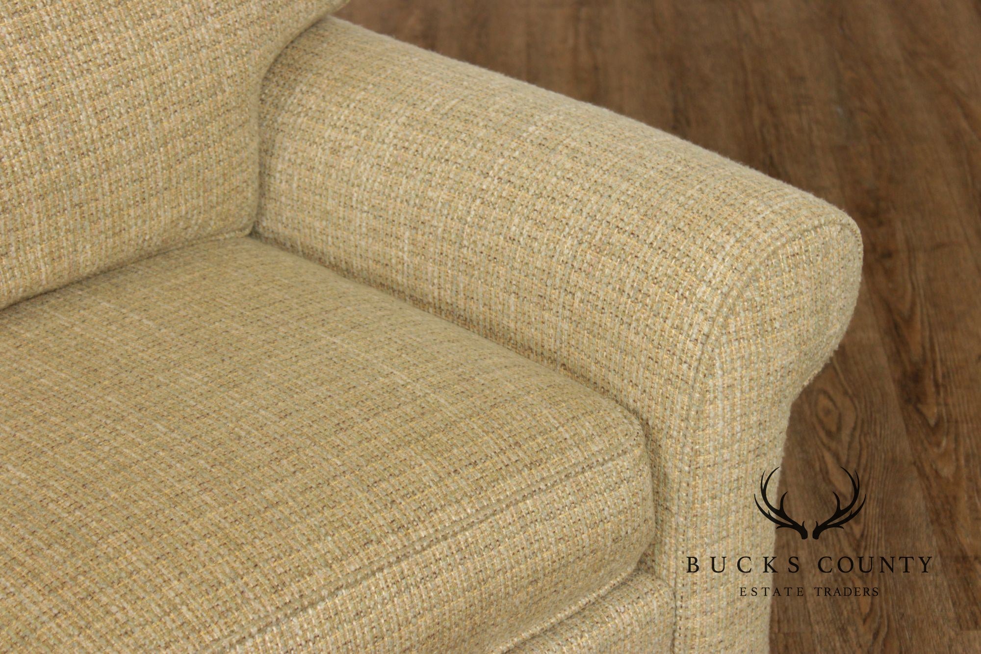 Ethan Allen Three Cushion Sofa With Rolled Arms