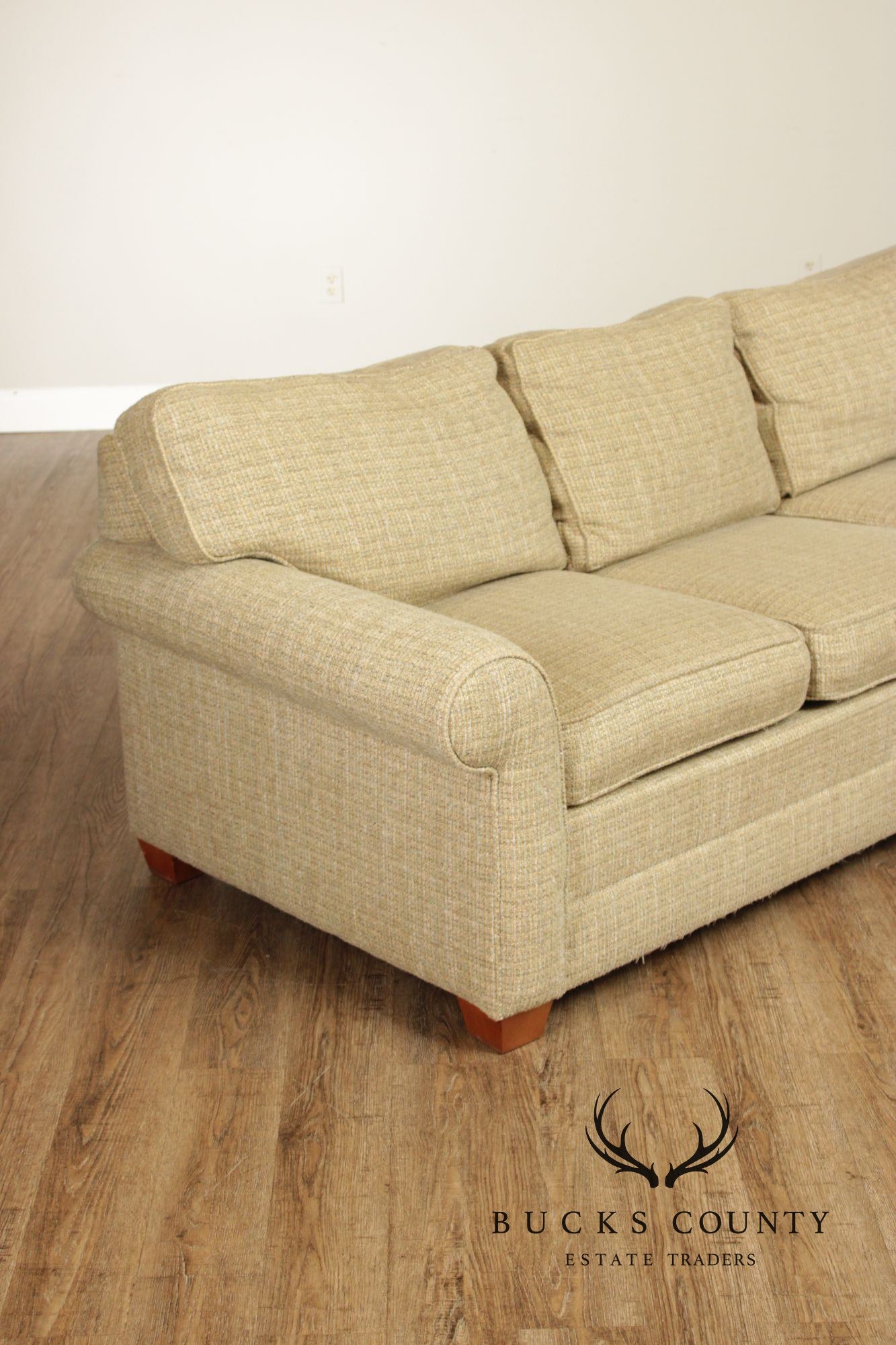 Ethan Allen Three Cushion Sofa With Rolled Arms
