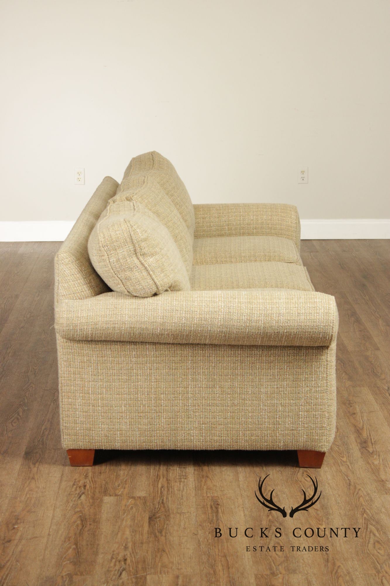 Ethan Allen Three Cushion Sofa With Rolled Arms