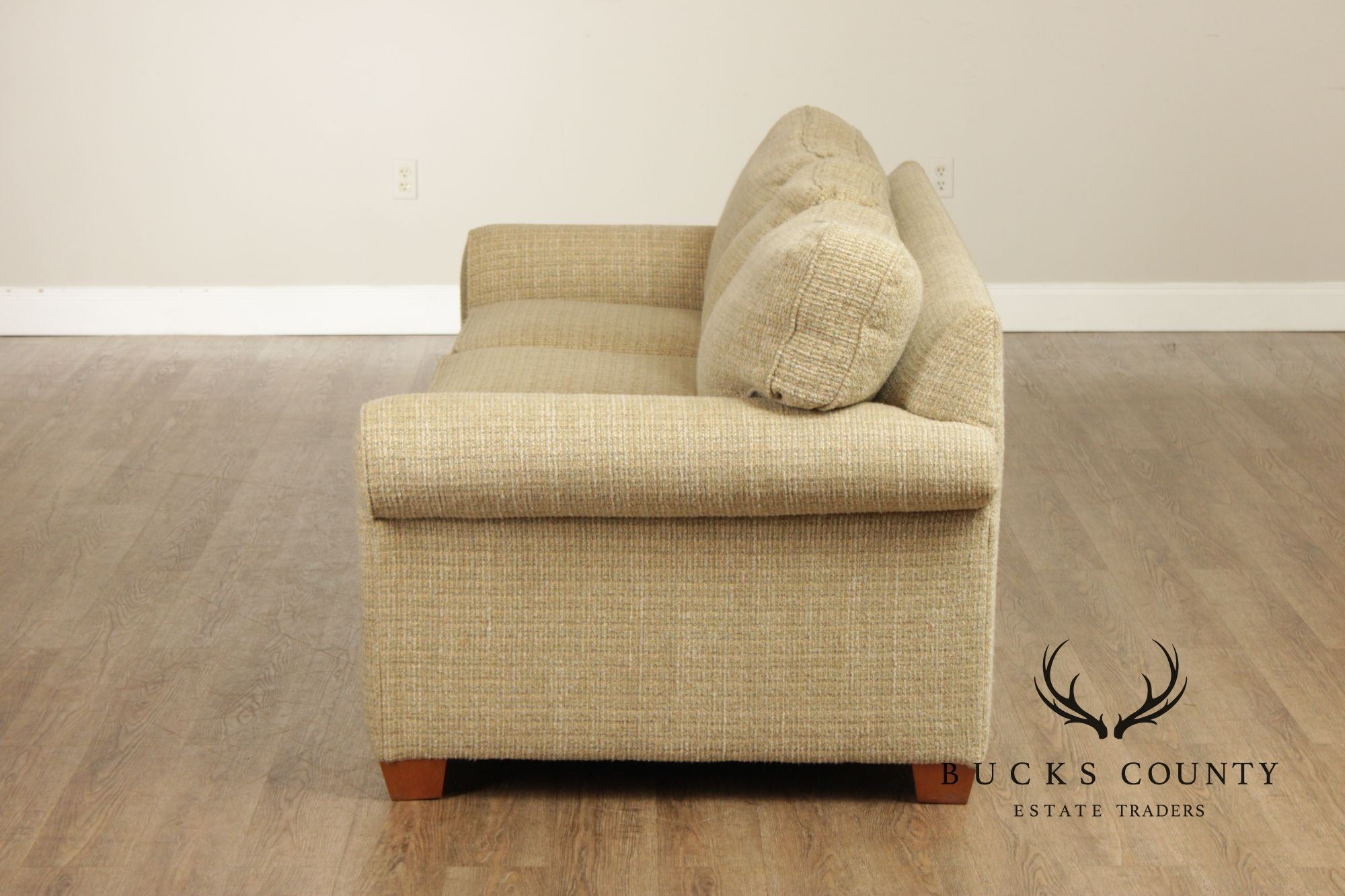 Ethan Allen Three Cushion Sofa With Rolled Arms