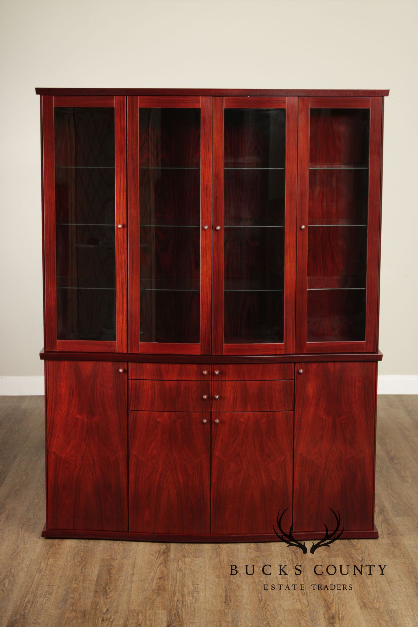 Skovby Danish Modern Rosewood China Cabinet Sideboard