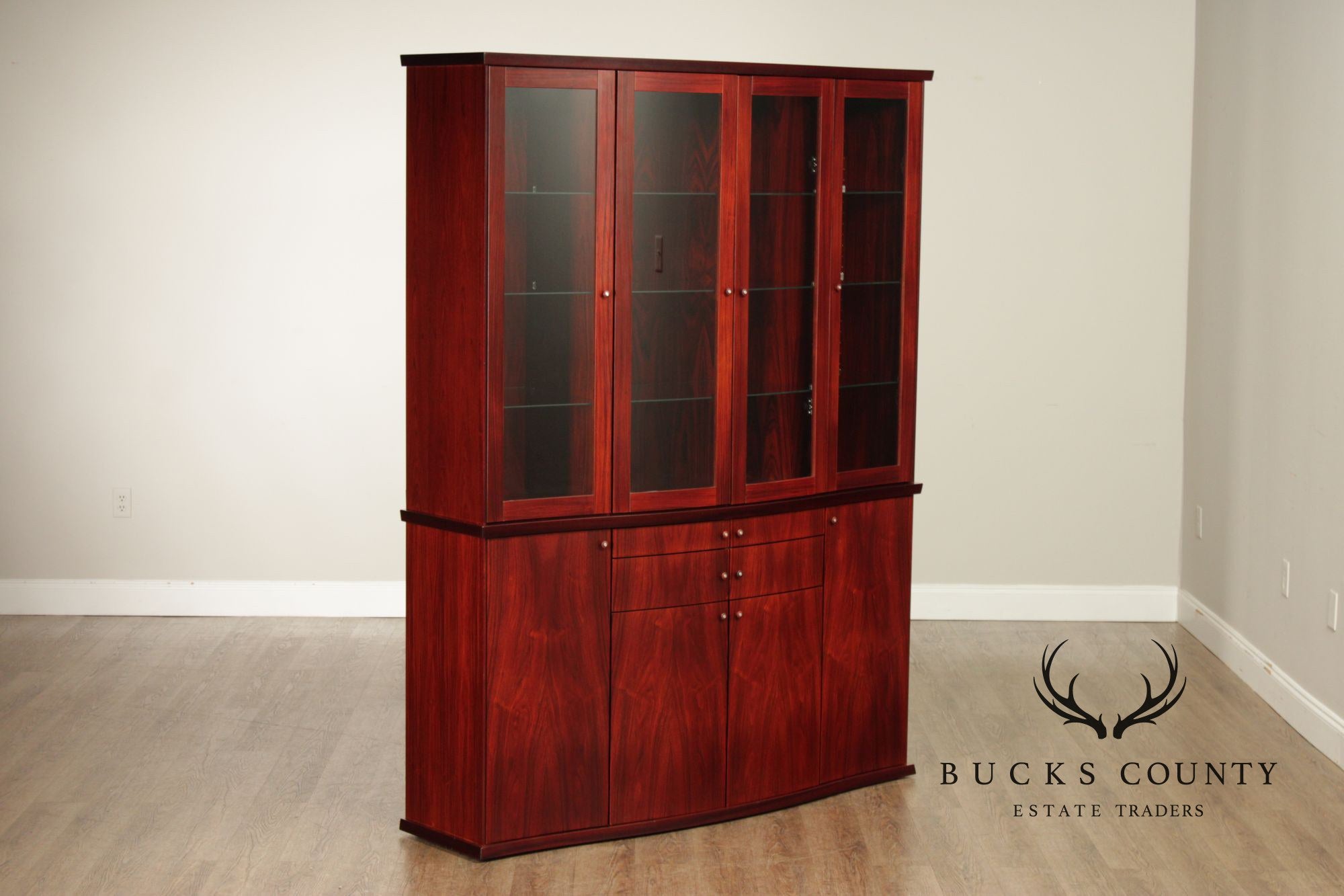 Skovby Danish Modern Rosewood China Cabinet Sideboard