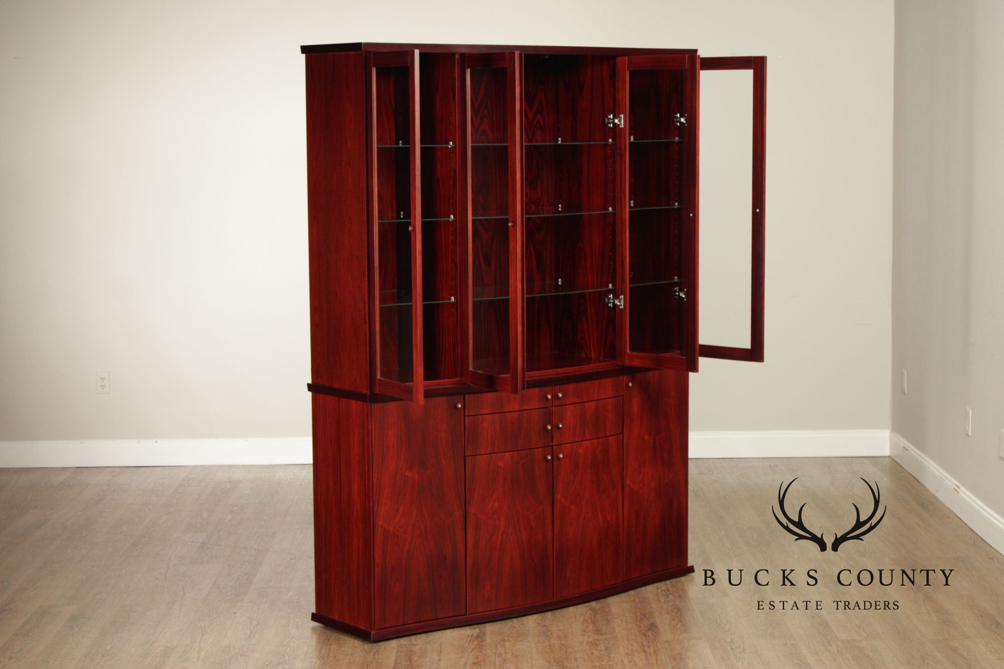 Skovby Danish Modern Rosewood China Cabinet Sideboard