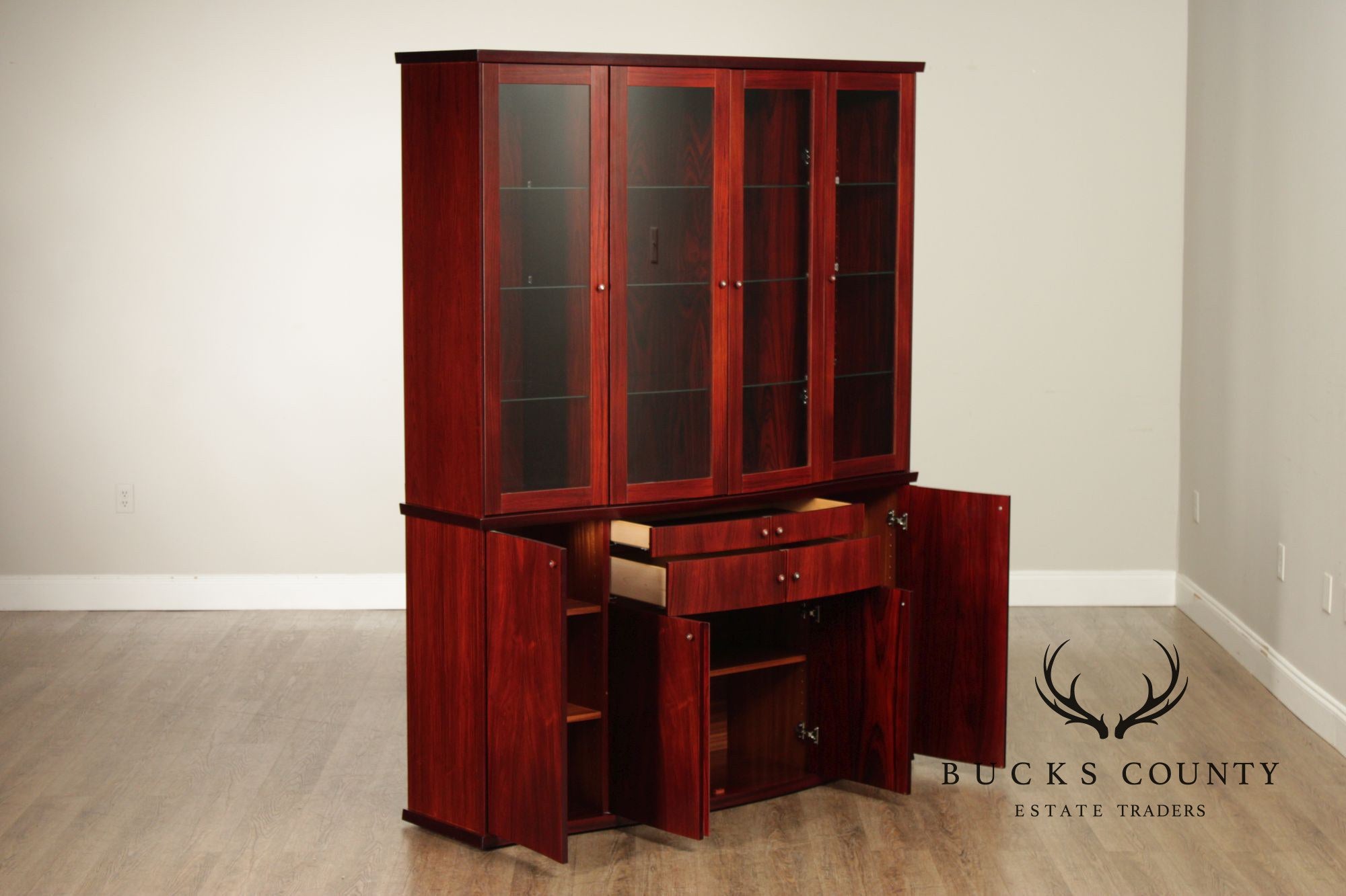 Skovby Danish Modern Rosewood China Cabinet Sideboard