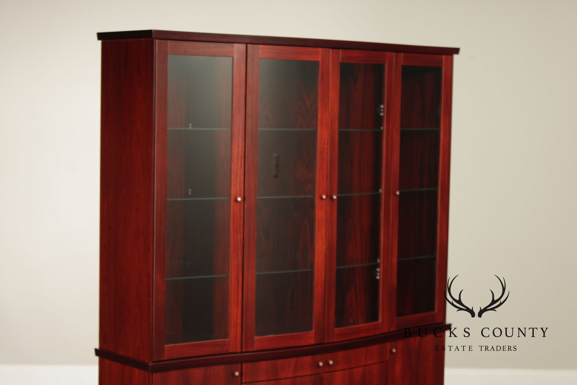 Skovby Danish Modern Rosewood China Cabinet Sideboard