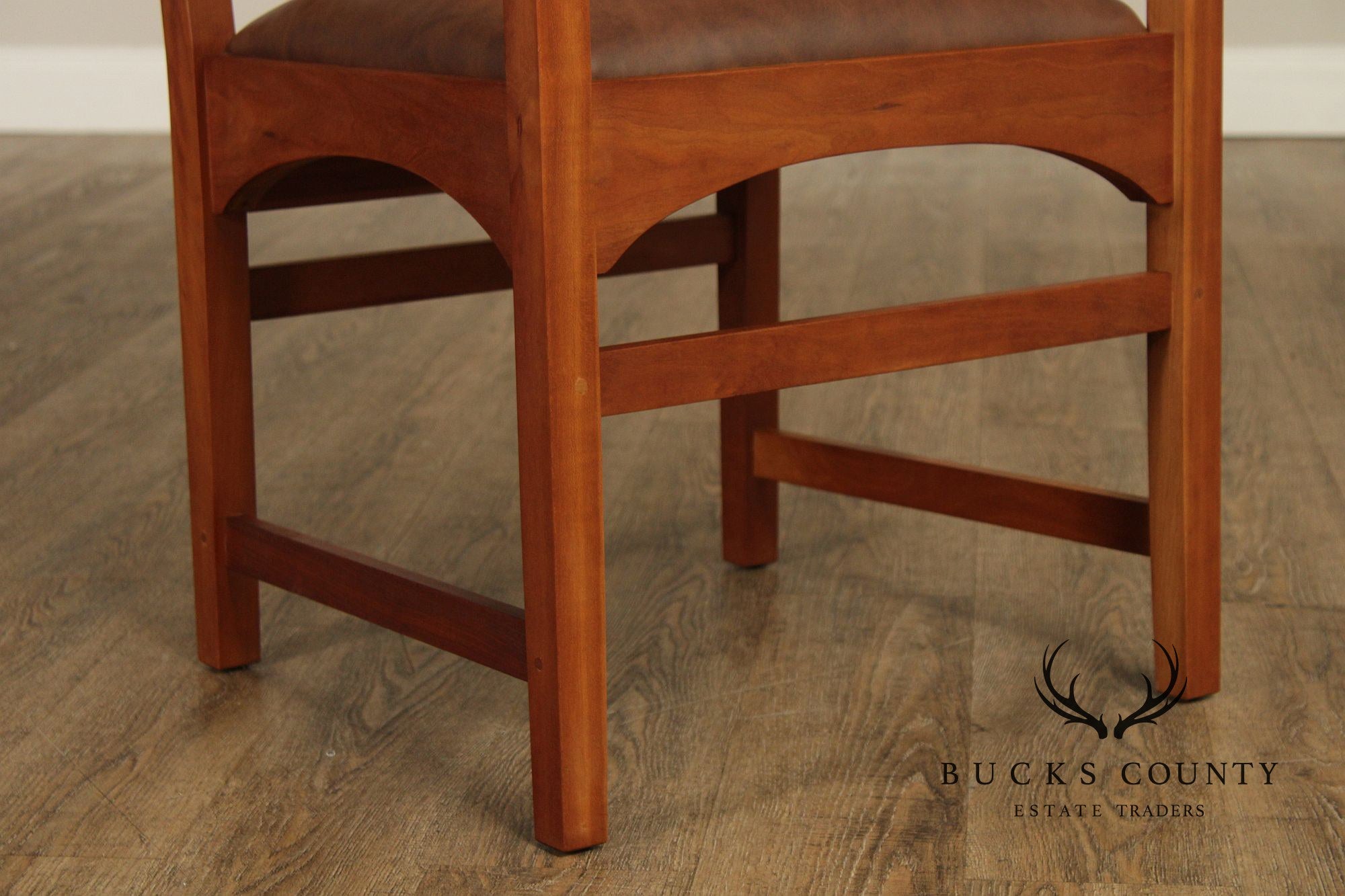 Stickley Mission Collection Harvey Ellis Inlaid Cherry Armchair