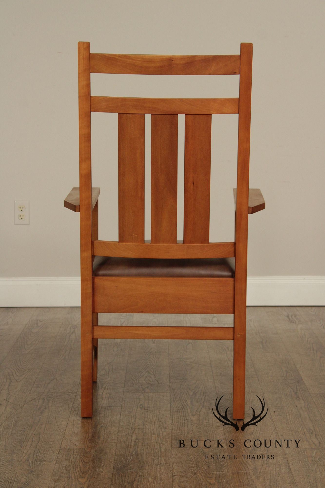 Stickley Mission Collection Harvey Ellis Inlaid Cherry Armchair