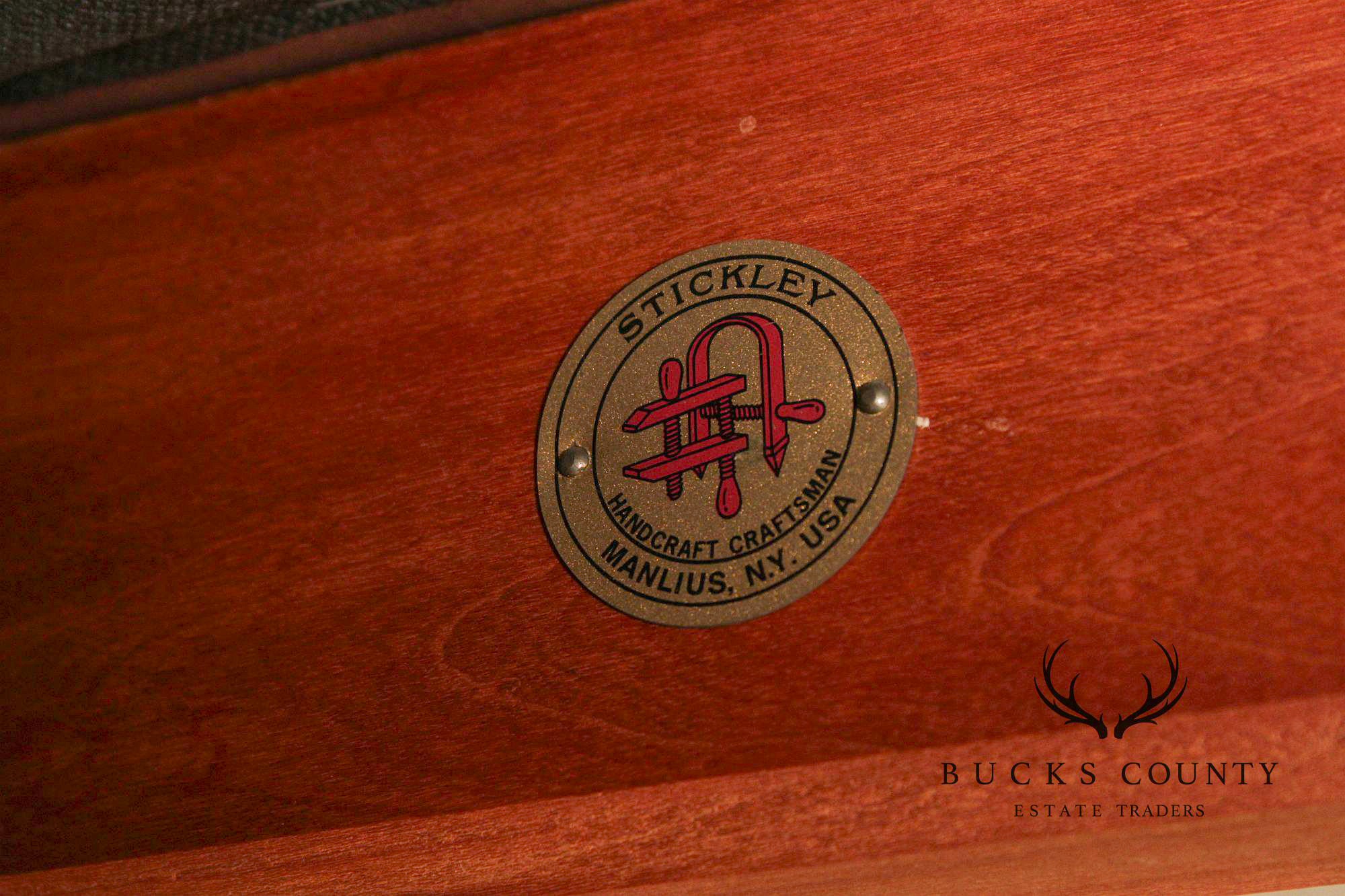 Stickley Mission Collection Harvey Ellis Inlaid Cherry Armchair