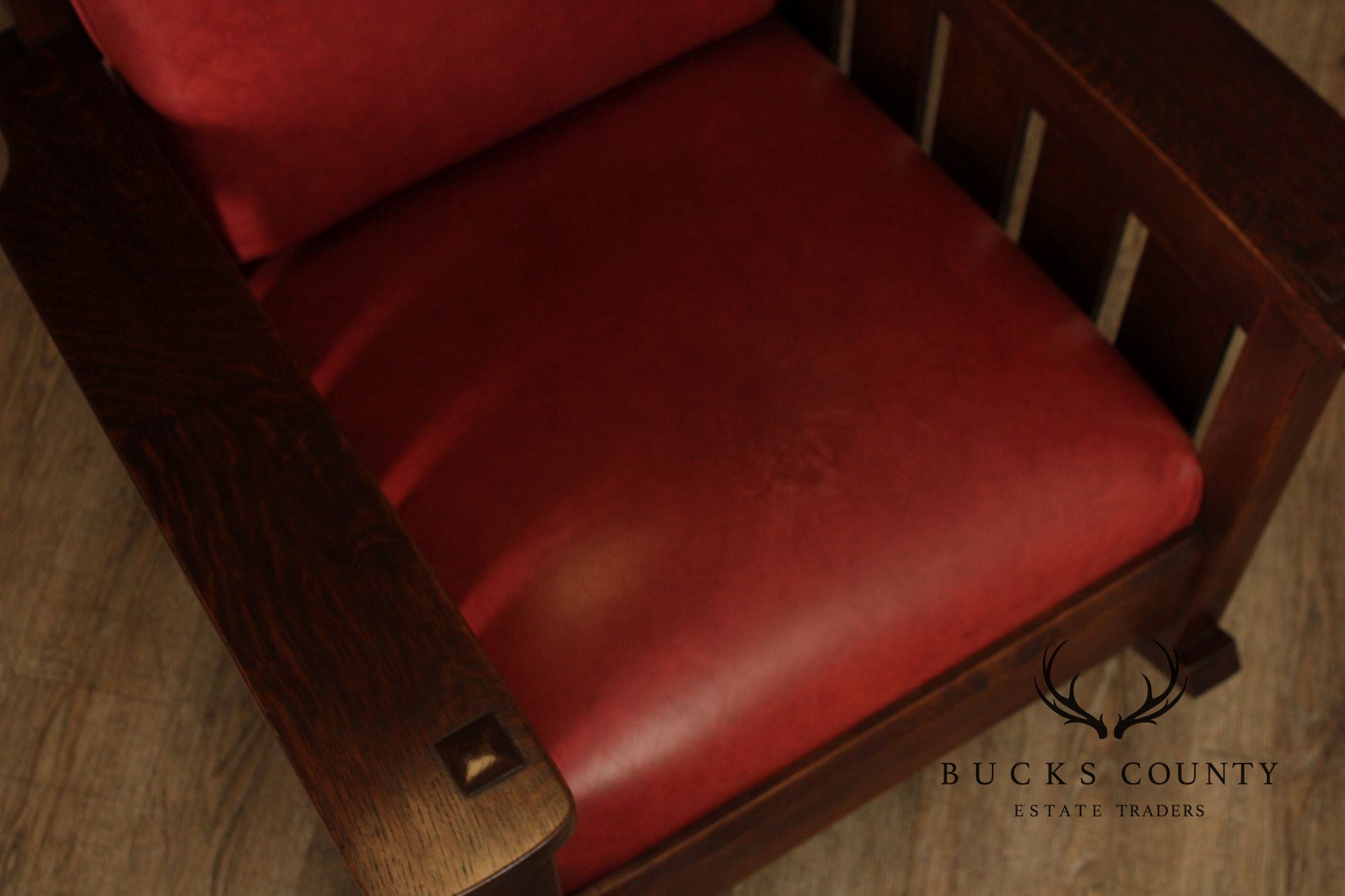 Stickley Mission Collection Oak And Leather Rocking Chair