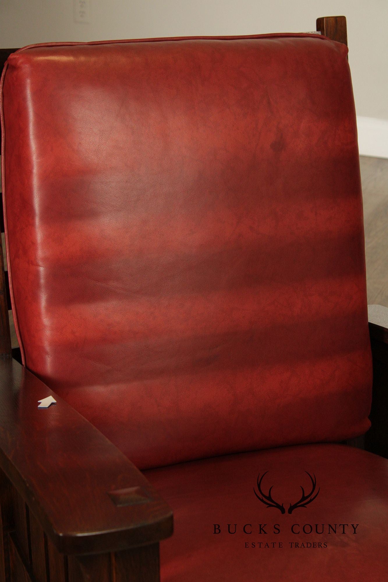 Stickley Mission Collection Oak And Leather Rocking Chair