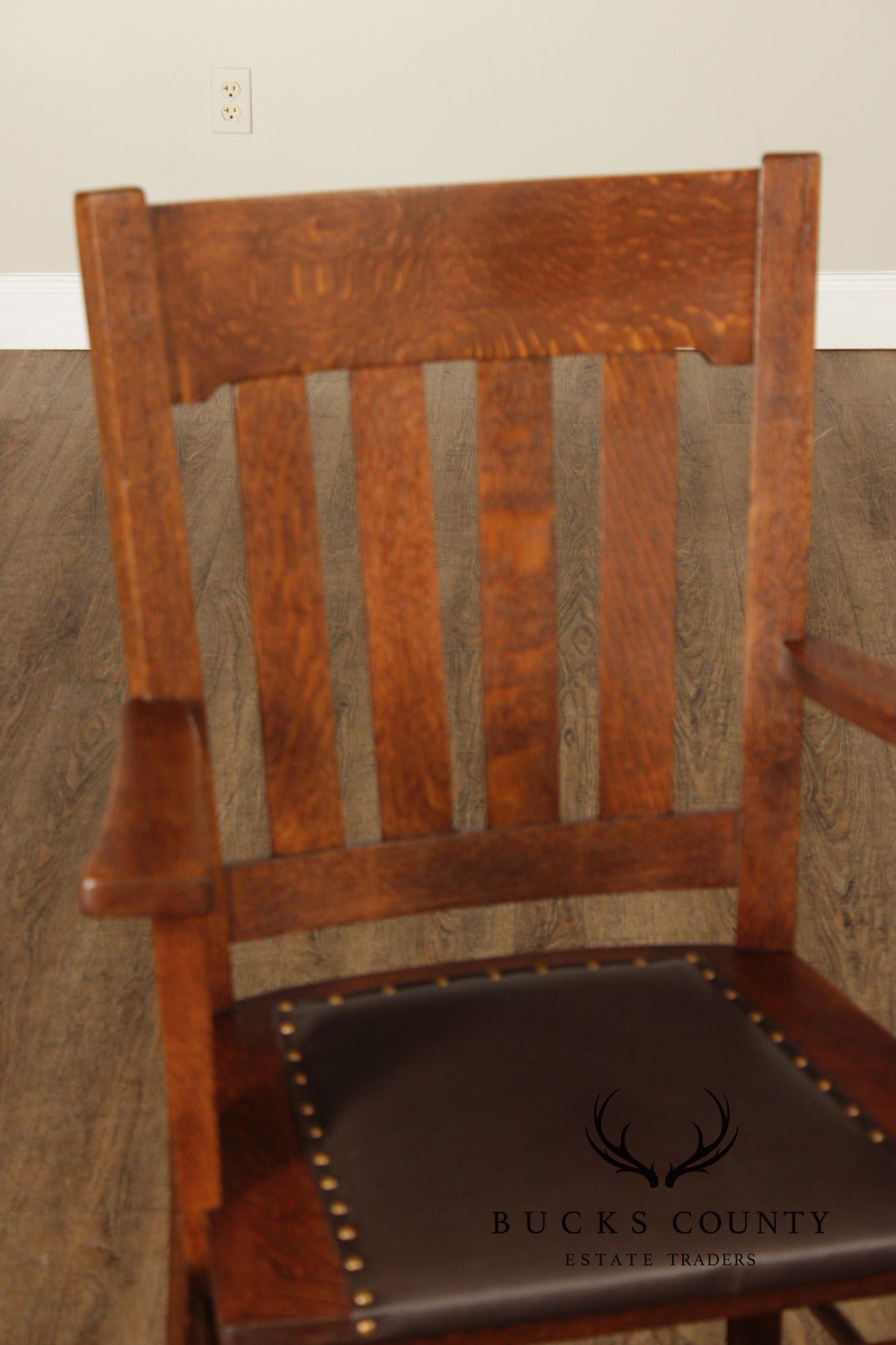 Antique Pair Of Arts & Crafts Style Oak Armchairs