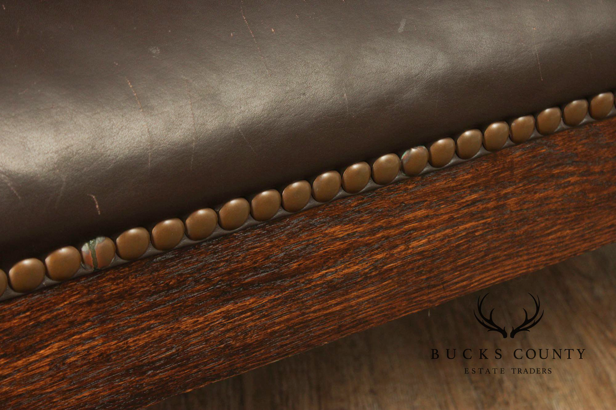 Antique Mission Arts And Crafts Oak Even Arm Settle Bench