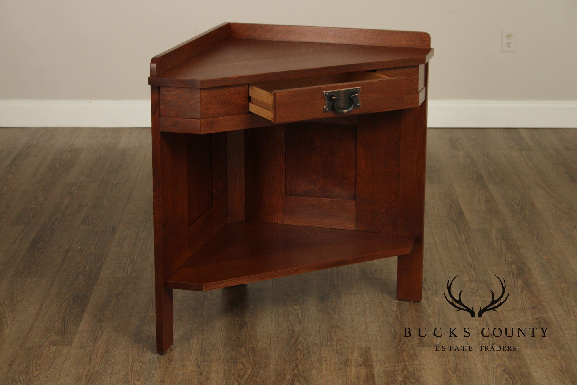 Stickley Mission Collection Oak Corner Console Table