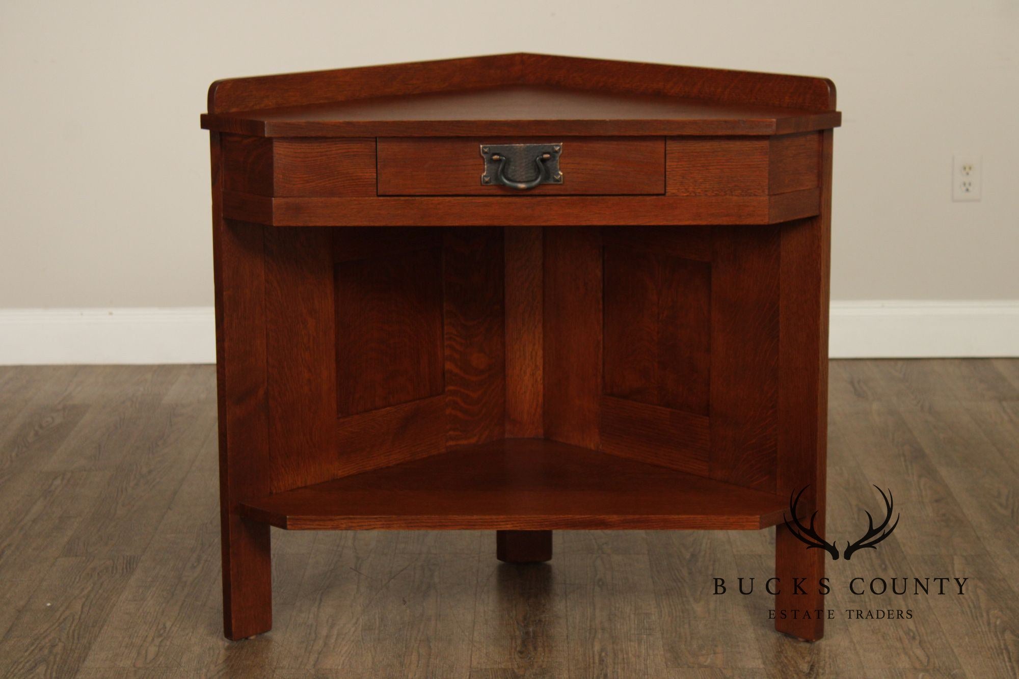 Stickley Mission Collection Oak Corner Console Table