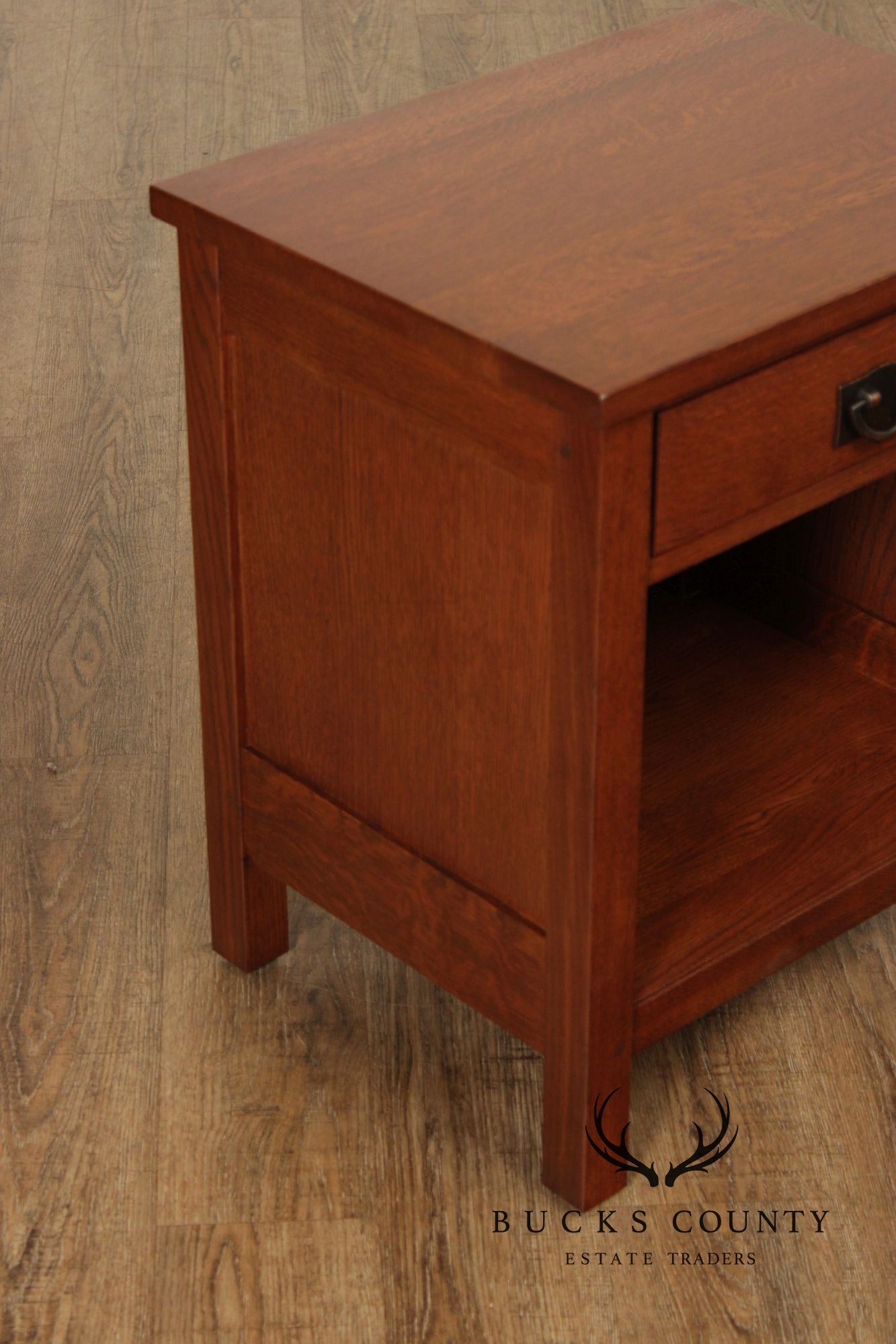 Stickley Antiquities Mission Oak Open Nightstand With Drawer
