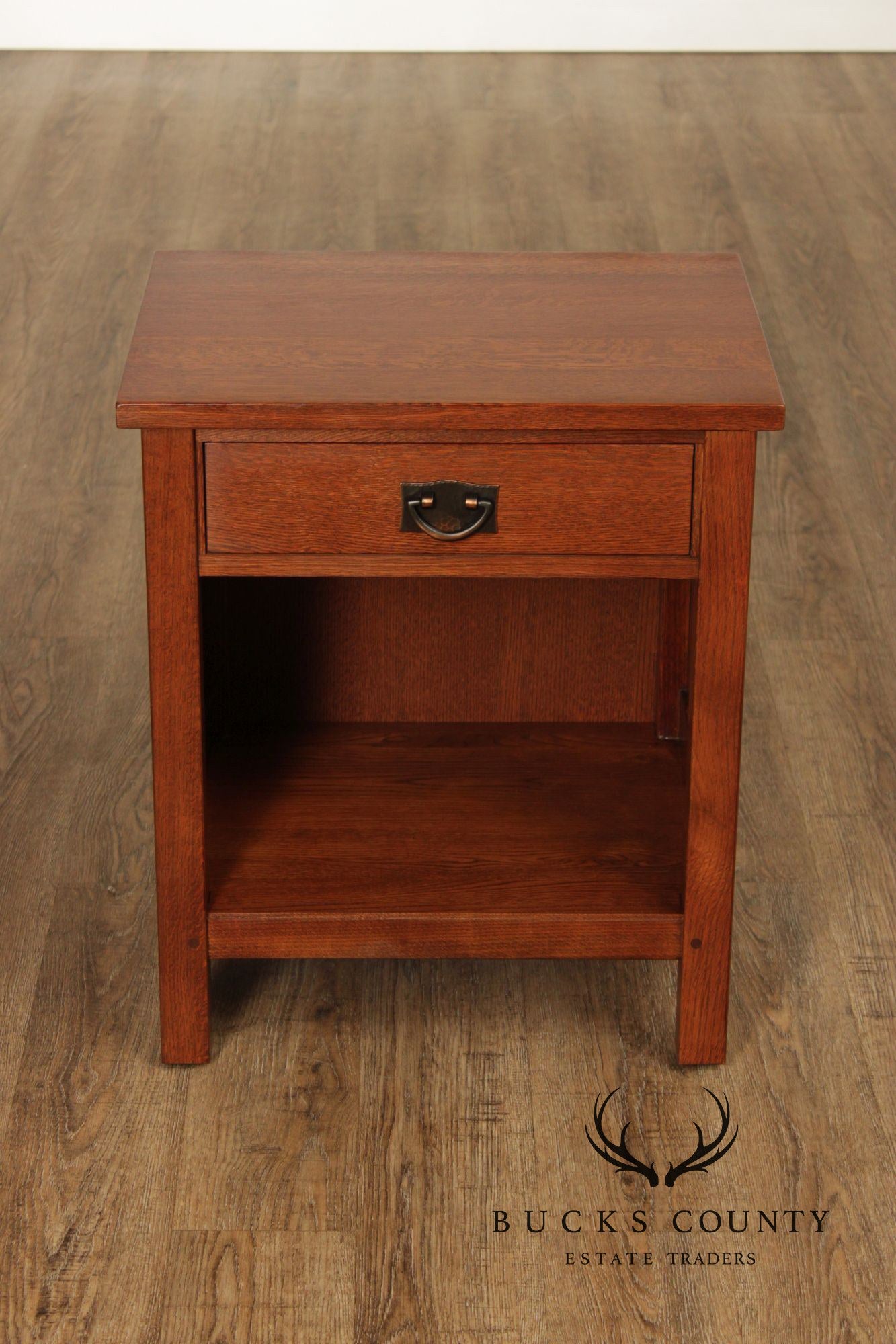 Stickley Antiquities Mission Oak Open Nightstand With Drawer