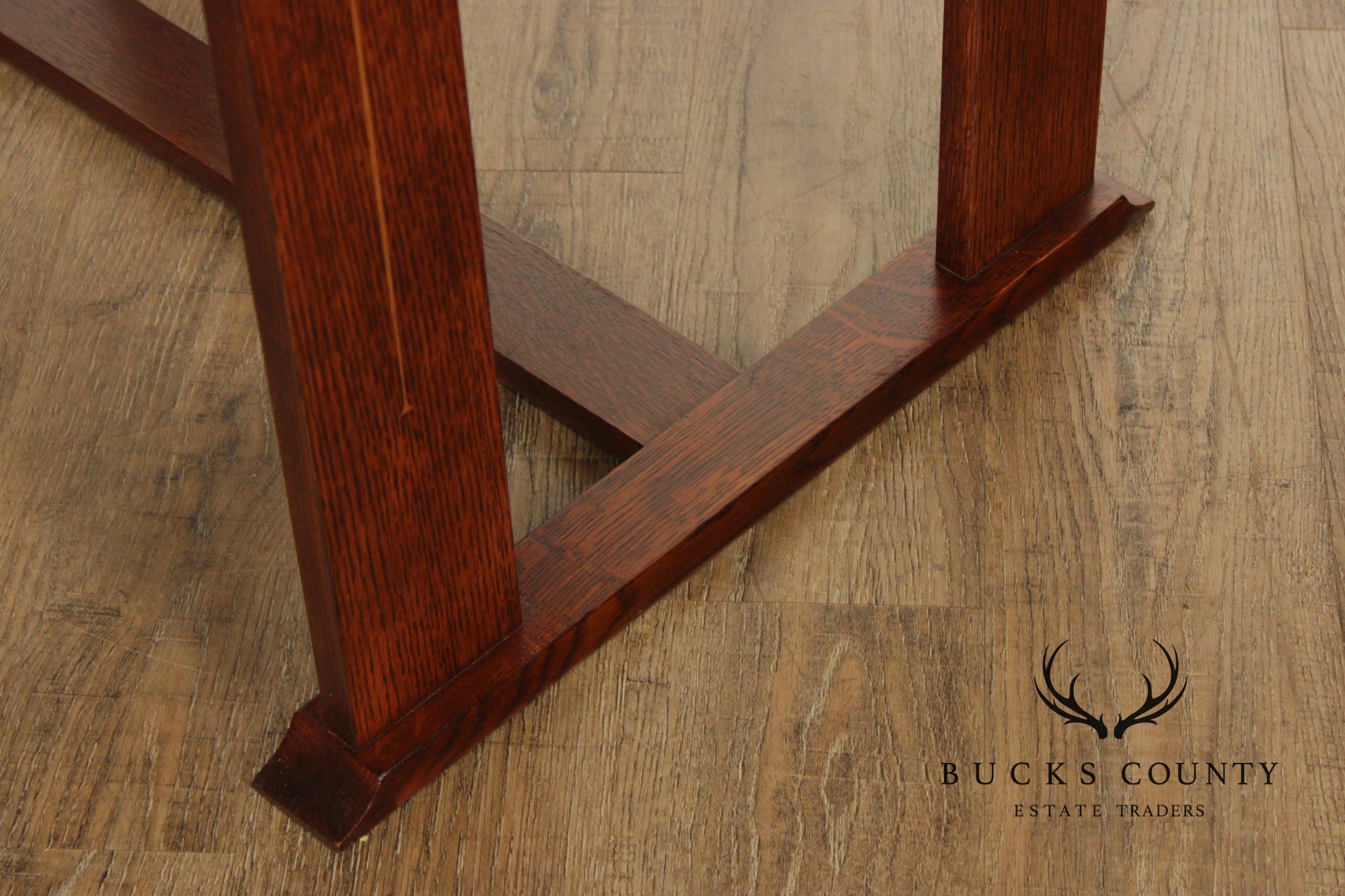 Stickley Mission Collection Harvey Ellis Oak Console Table With Inlay