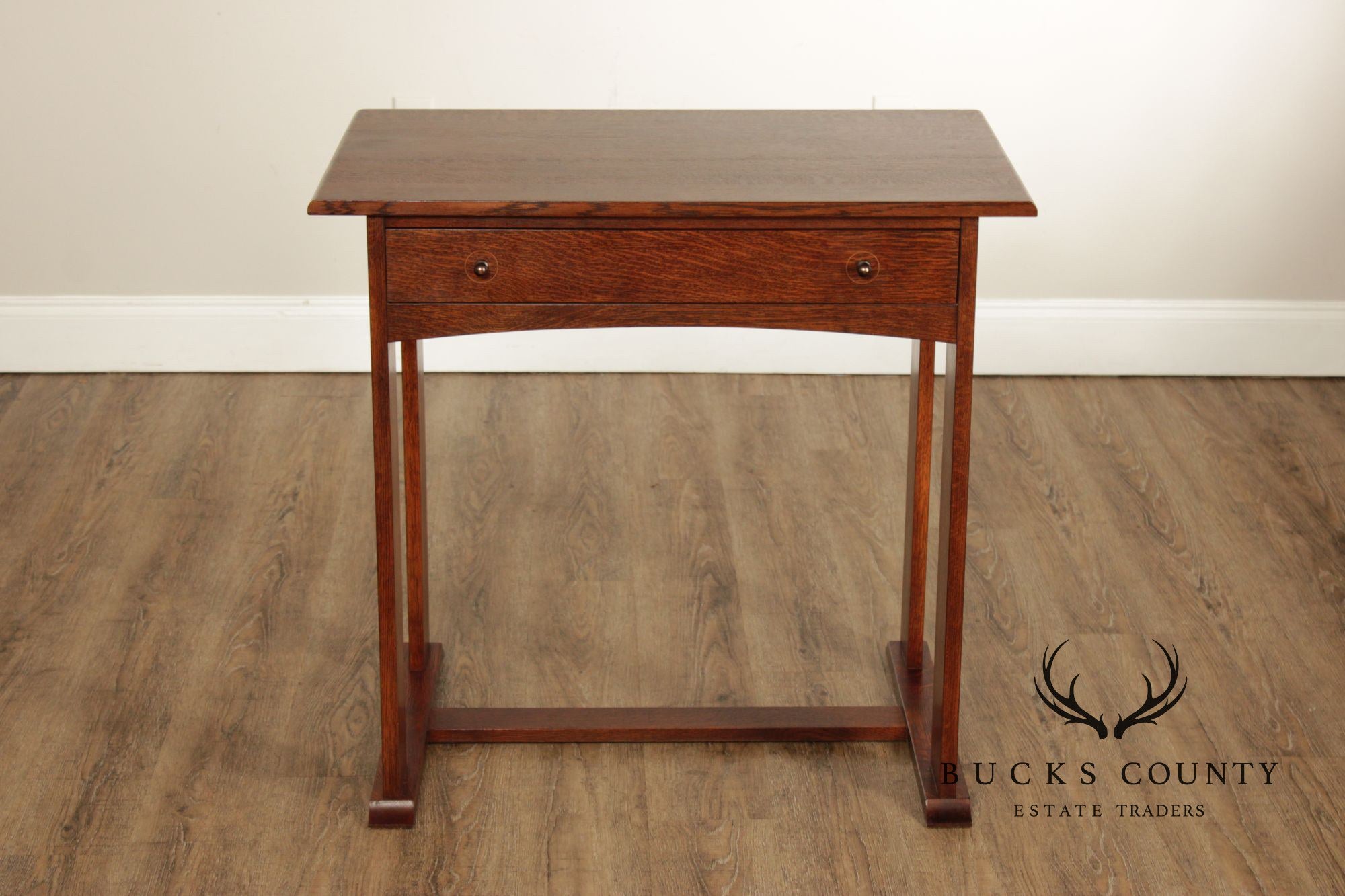 Stickley Mission Collection Harvey Ellis Oak Console Table With Inlay
