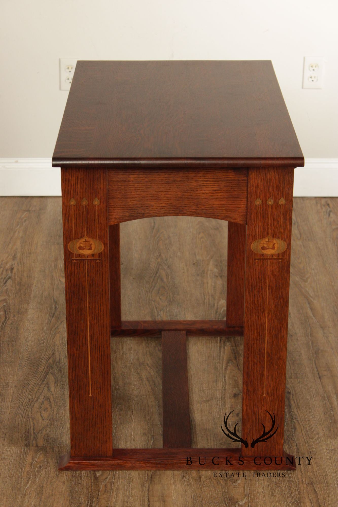Stickley Mission Collection Harvey Ellis Oak Console Table With Inlay