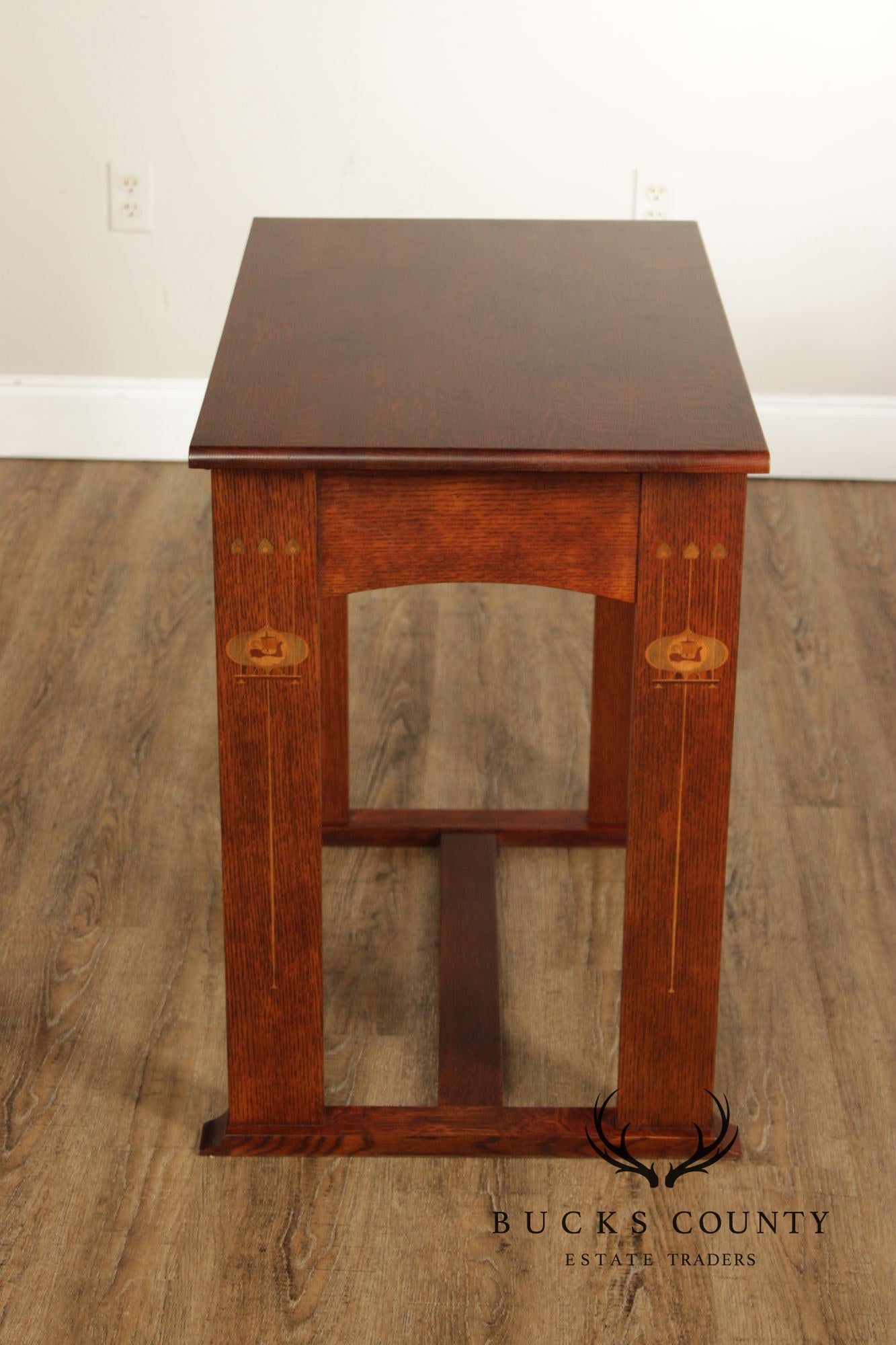 Stickley Mission Collection Harvey Ellis Oak Console Table With Inlay
