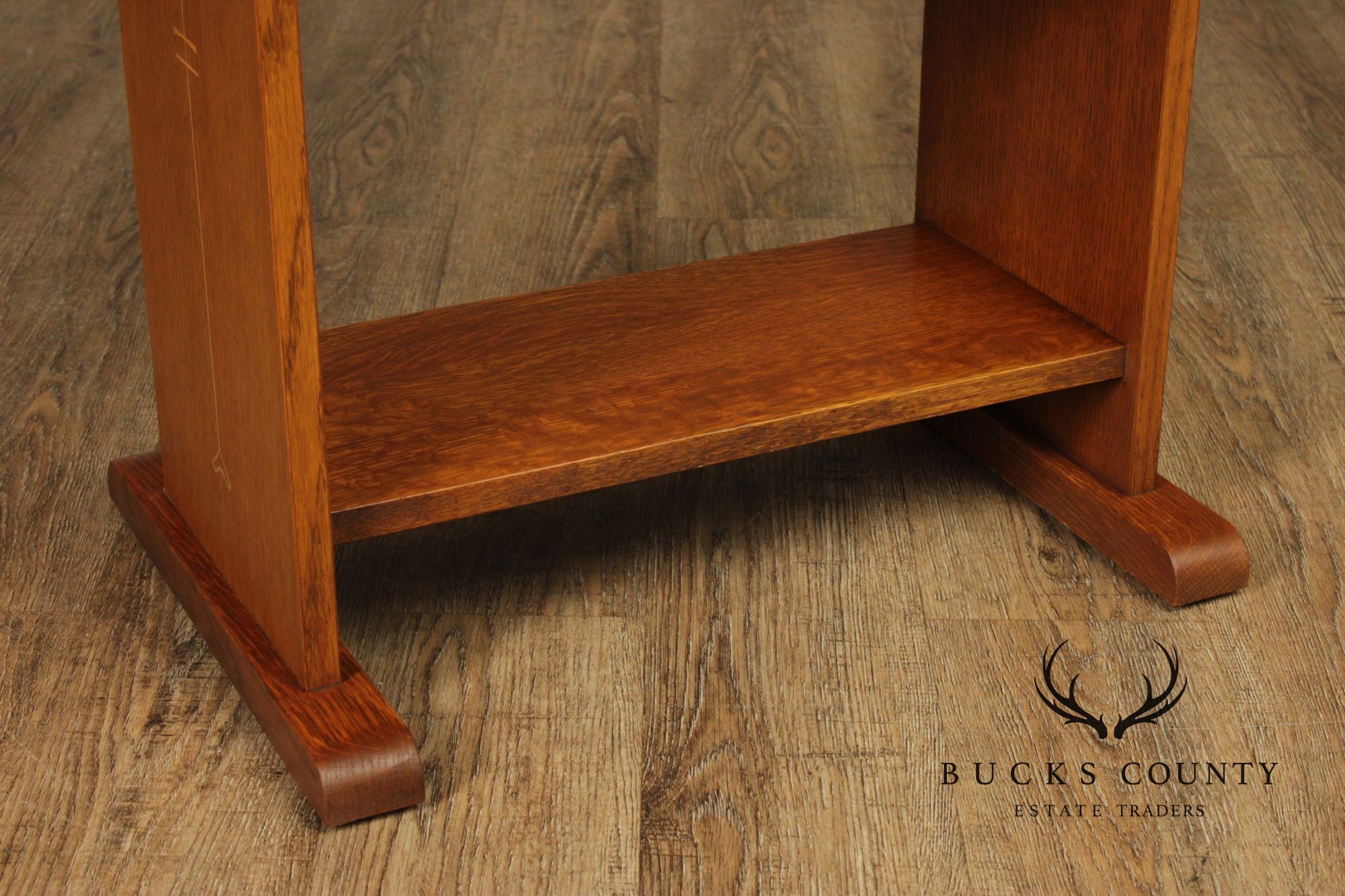 Stickley Mission Collection Inlaid Oak Tiered Occasional Table