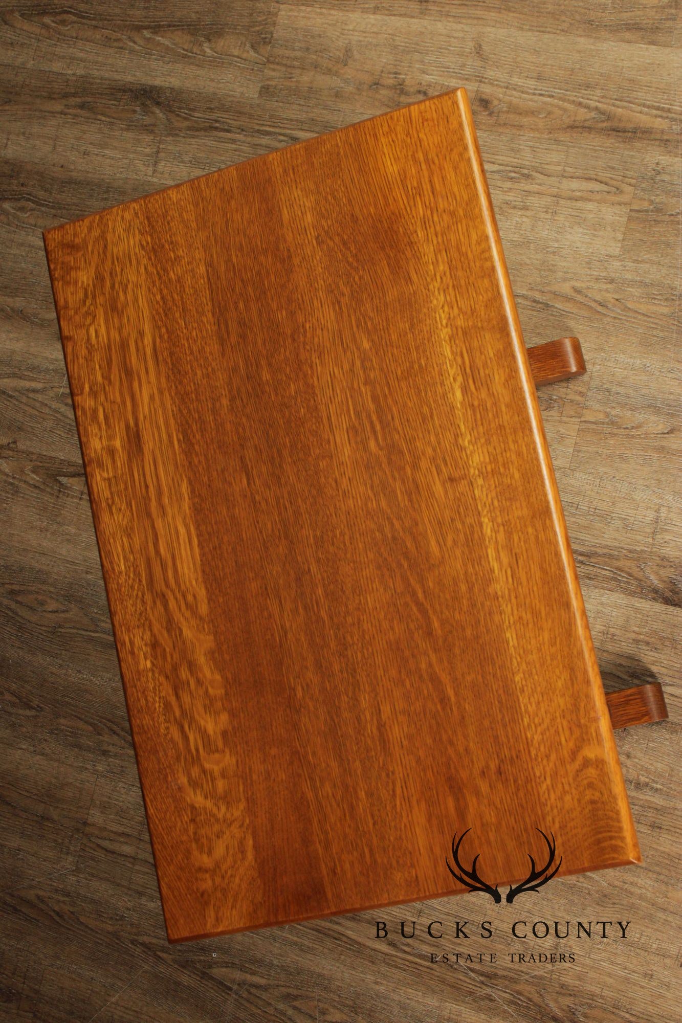 Stickley Mission Collection Inlaid Oak Tiered Occasional Table