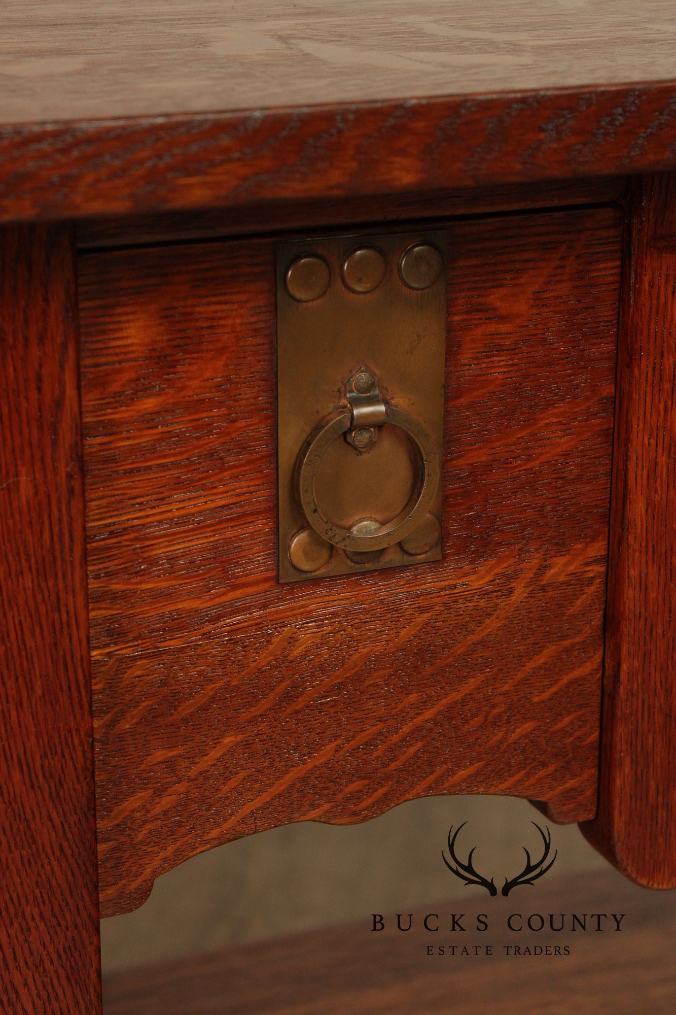 Imperial Grand Rapids Antique Mission Style Oak Library Table Desk