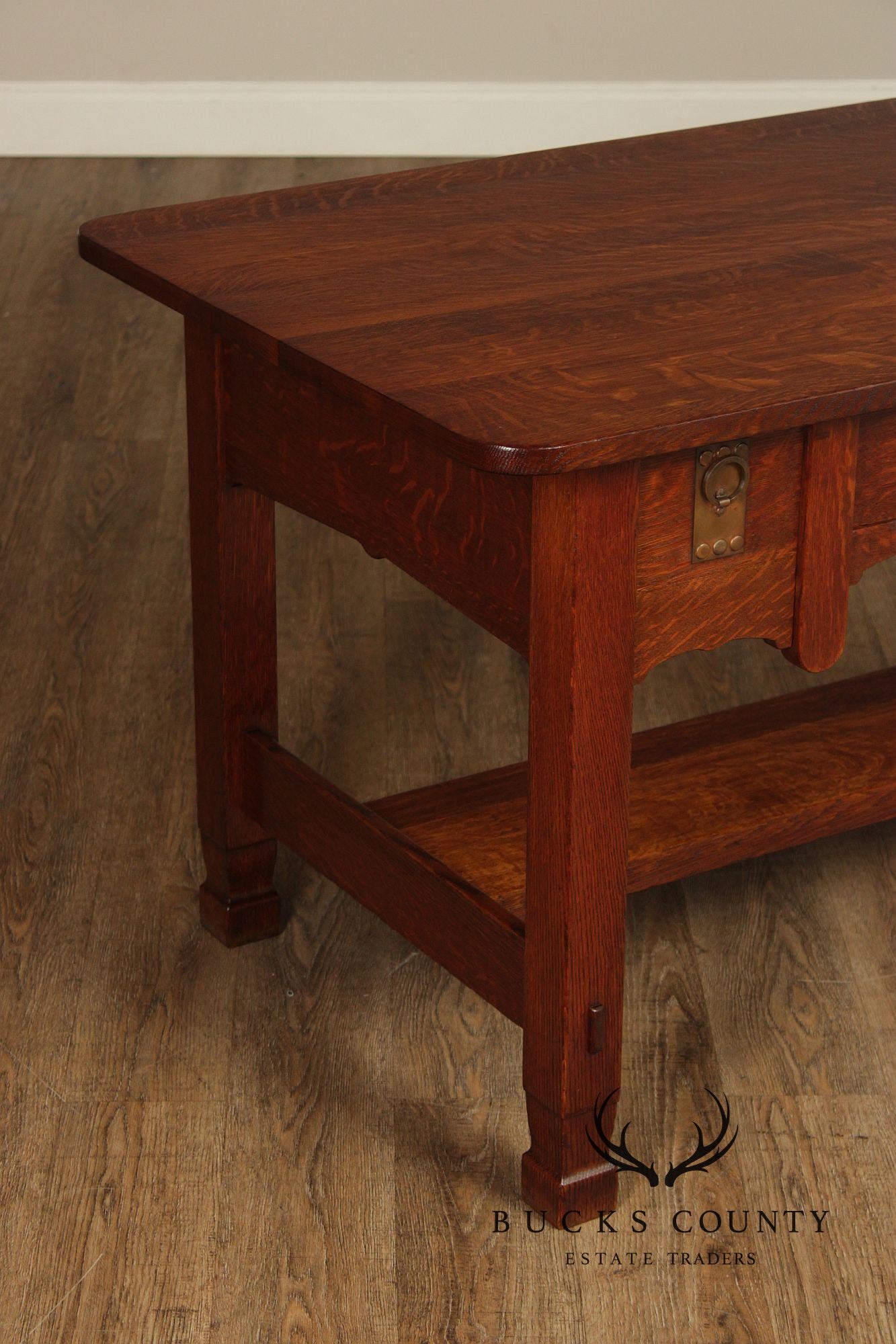 Imperial Grand Rapids Antique Mission Style Oak Library Table Desk