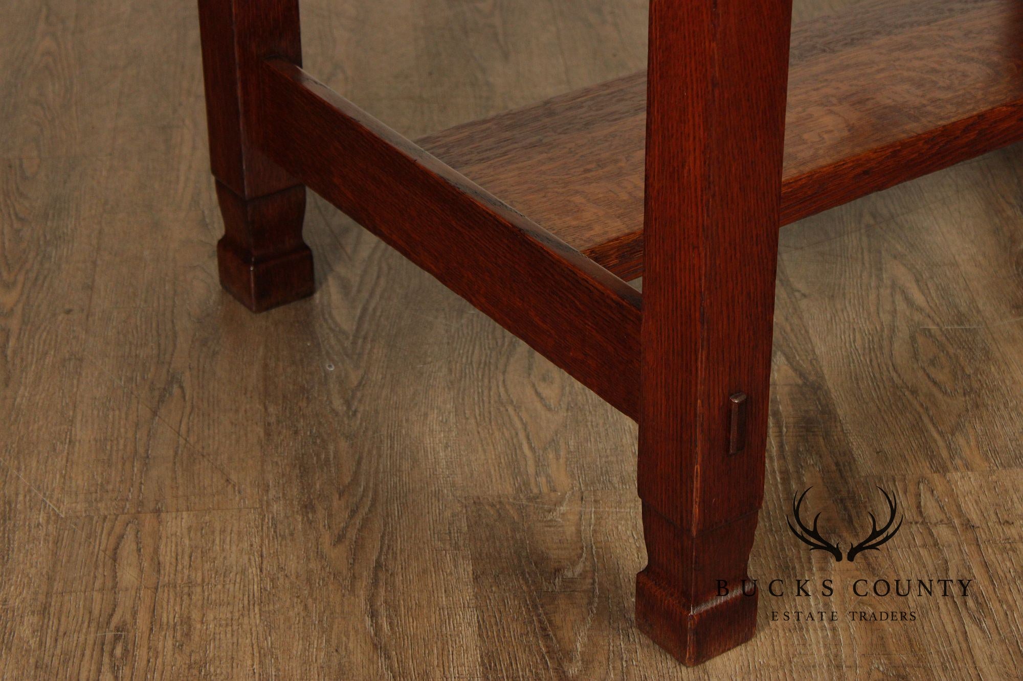 Imperial Grand Rapids Antique Mission Style Oak Library Table Desk