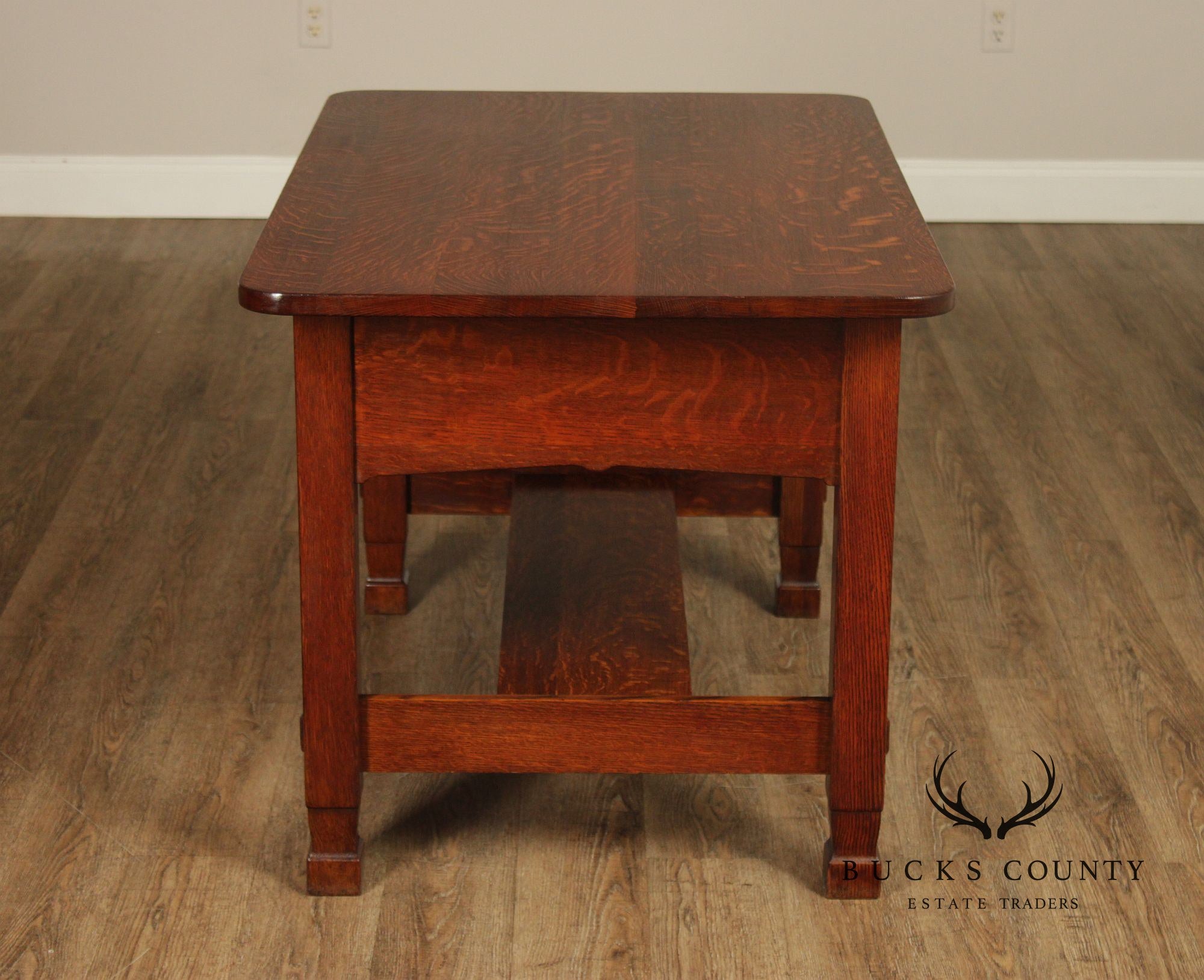 Imperial Grand Rapids Antique Mission Style Oak Library Table Desk