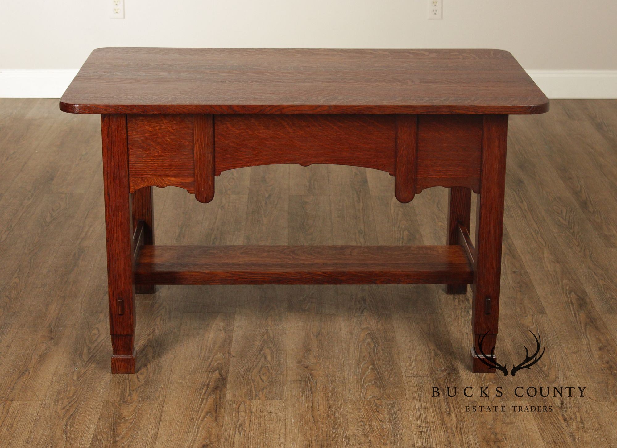 Imperial Grand Rapids Antique Mission Style Oak Library Table Desk