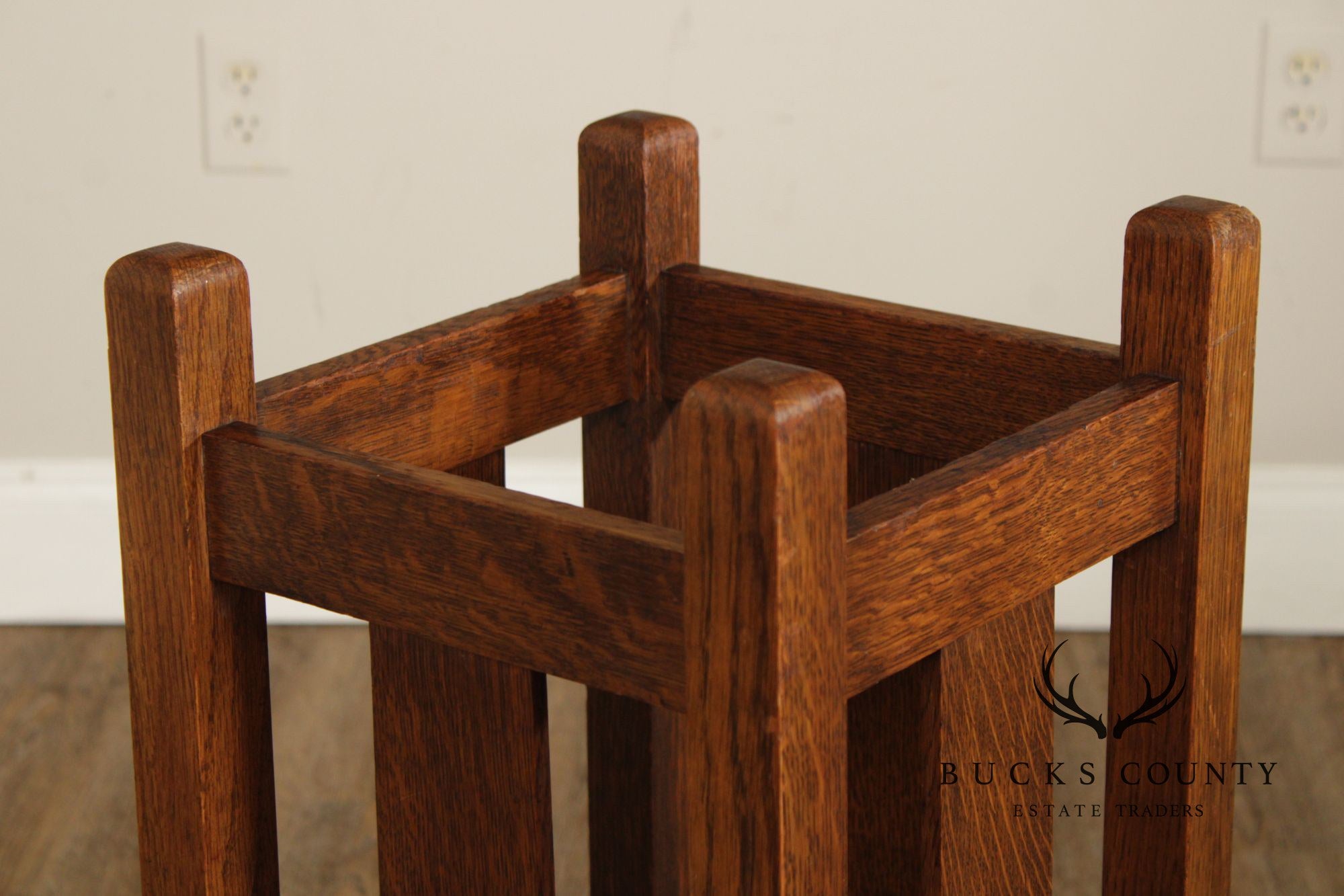 Antique Mission Oak Arts & Crafts Umbrella Stand