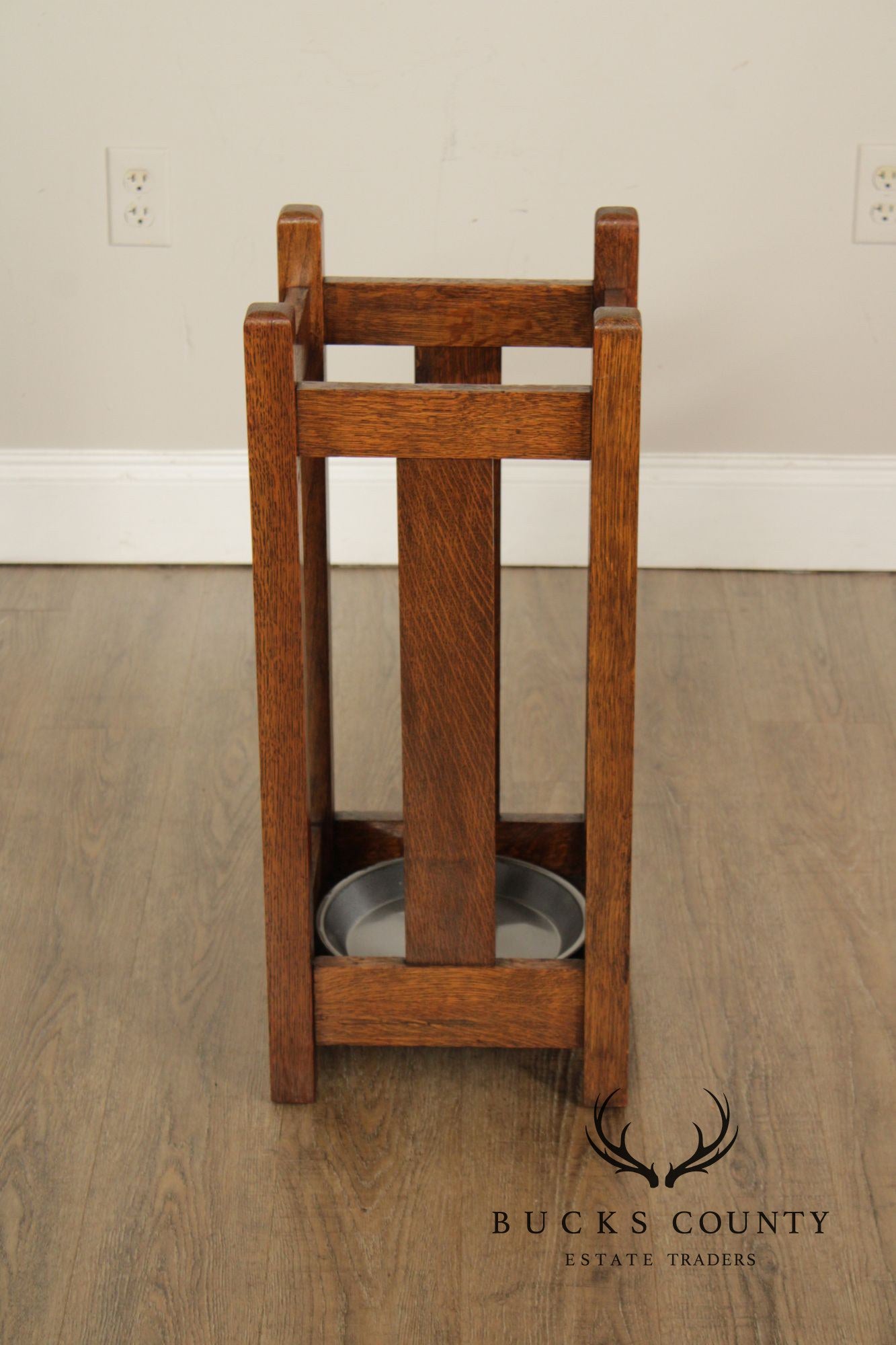 Antique Mission Oak Arts & Crafts Umbrella Stand