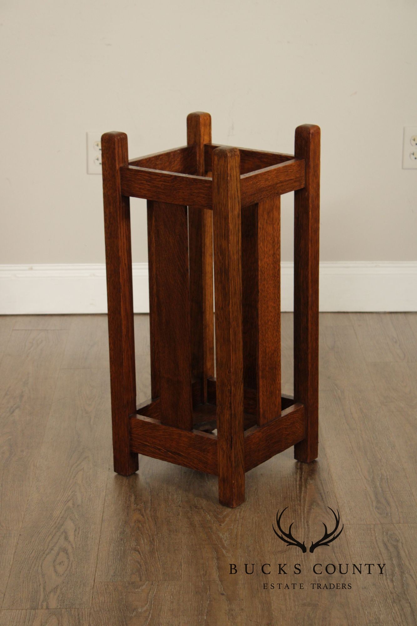 Antique Mission Oak Arts & Crafts Umbrella Stand