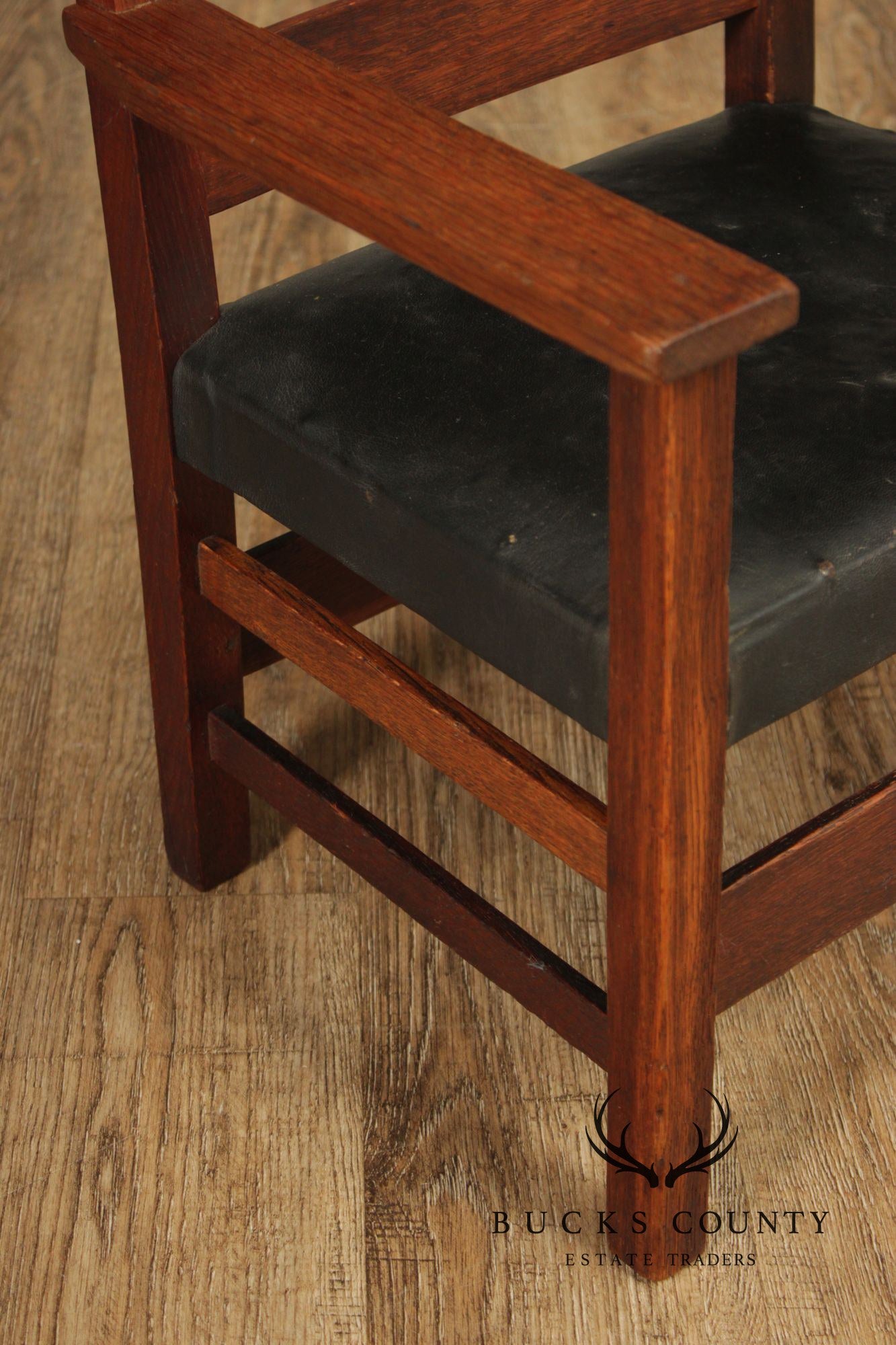 Antique Gustav Stickley Mission Oak Child Armchair