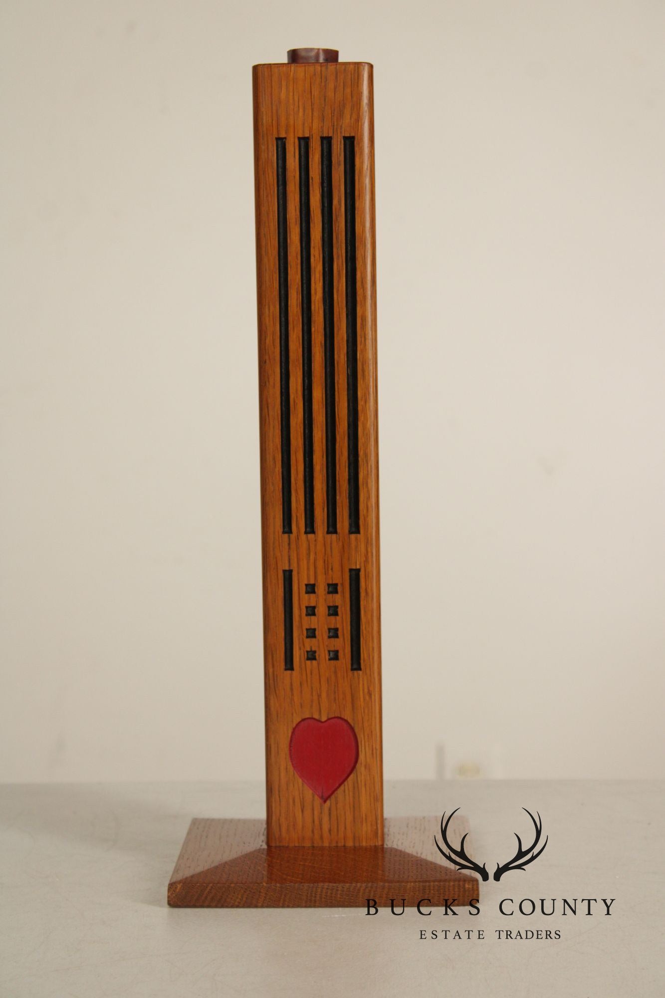 Mission Guild Studio Arts & Crafts Style Oak Candle Holder