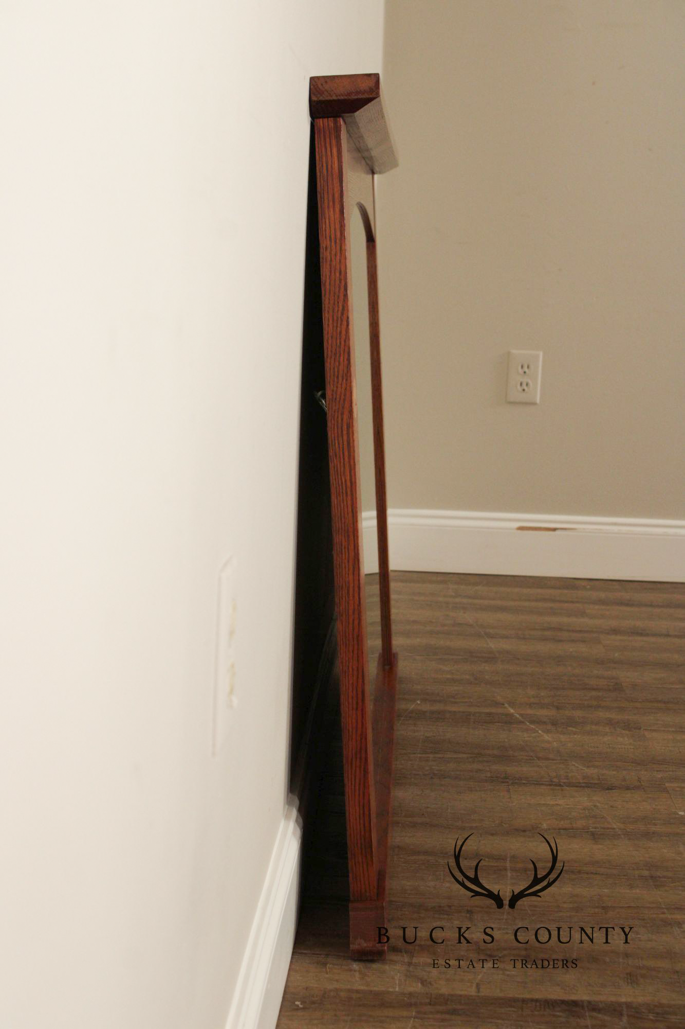 Stickley Mission Collection Harvey Ellis Oak Wall Mirror with Inlay