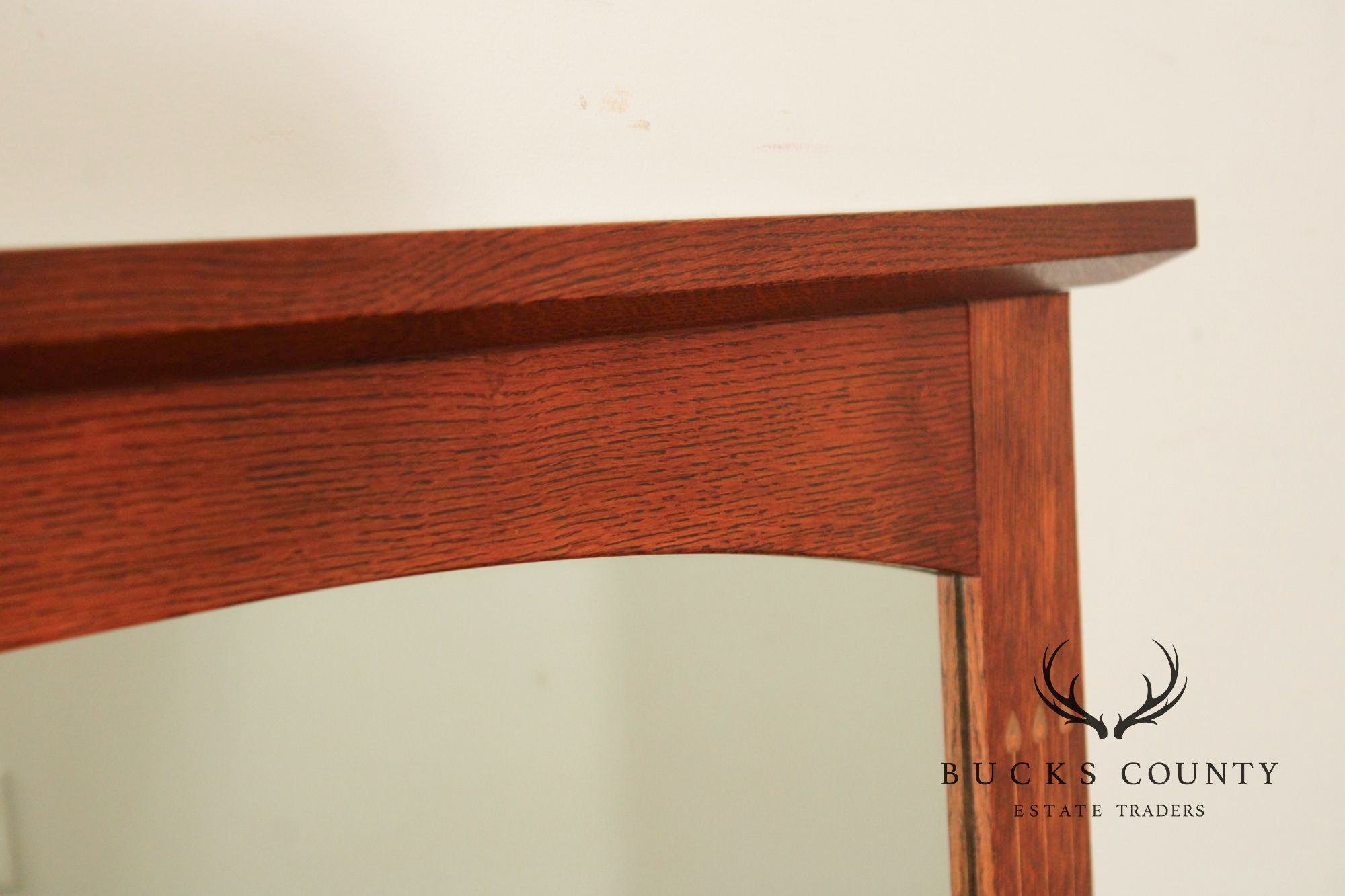 Stickley Mission Collection Harvey Ellis Oak Wall Mirror with Inlay