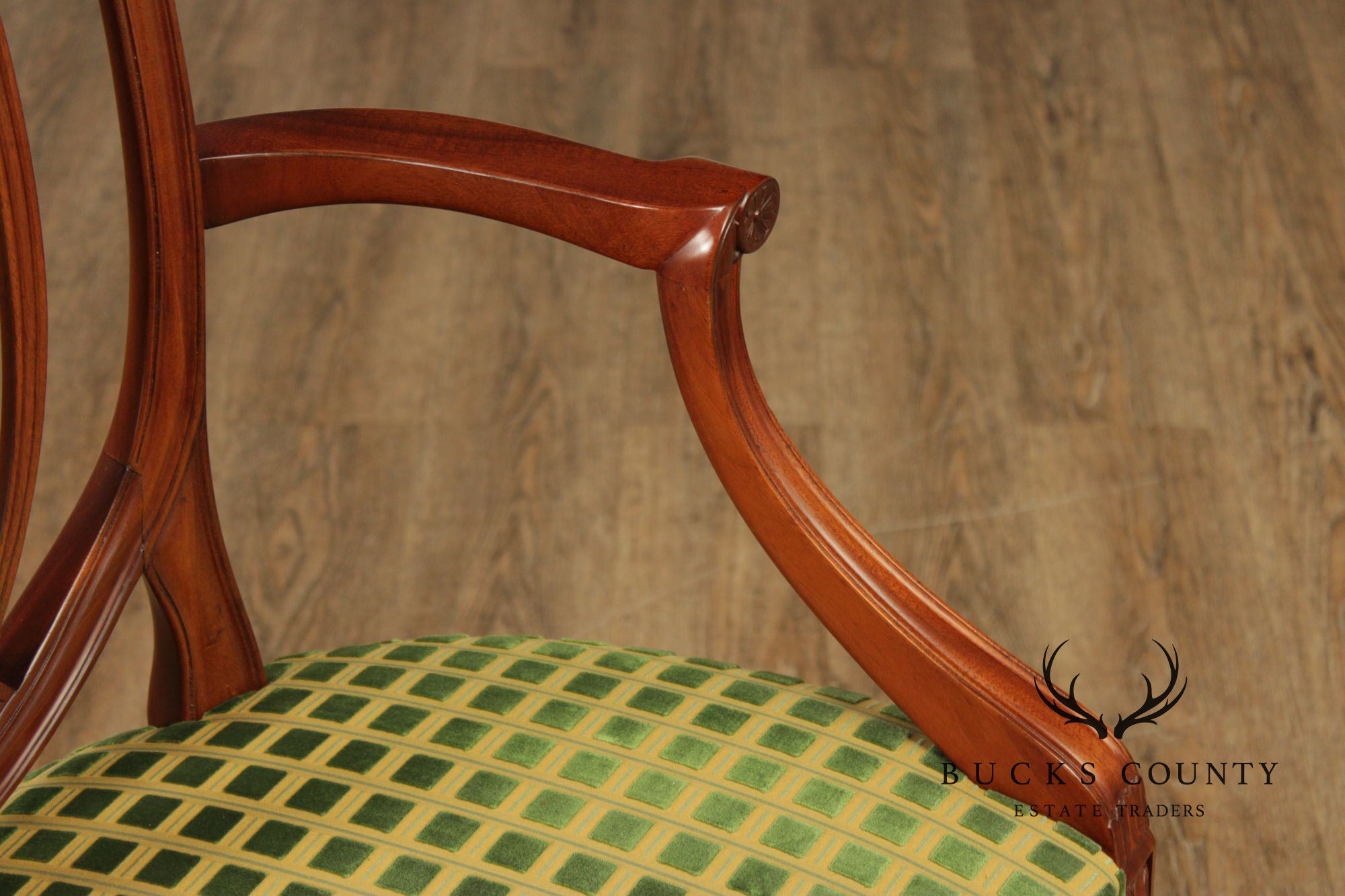 Hepplewhite Style Set of Four Mahogany Shield Back Armchairs