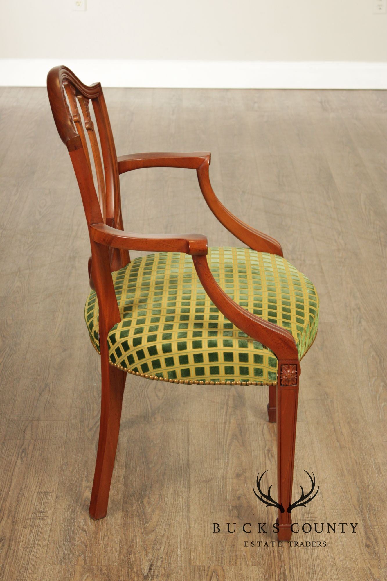 Hepplewhite Style Set of Four Mahogany Shield Back Armchairs