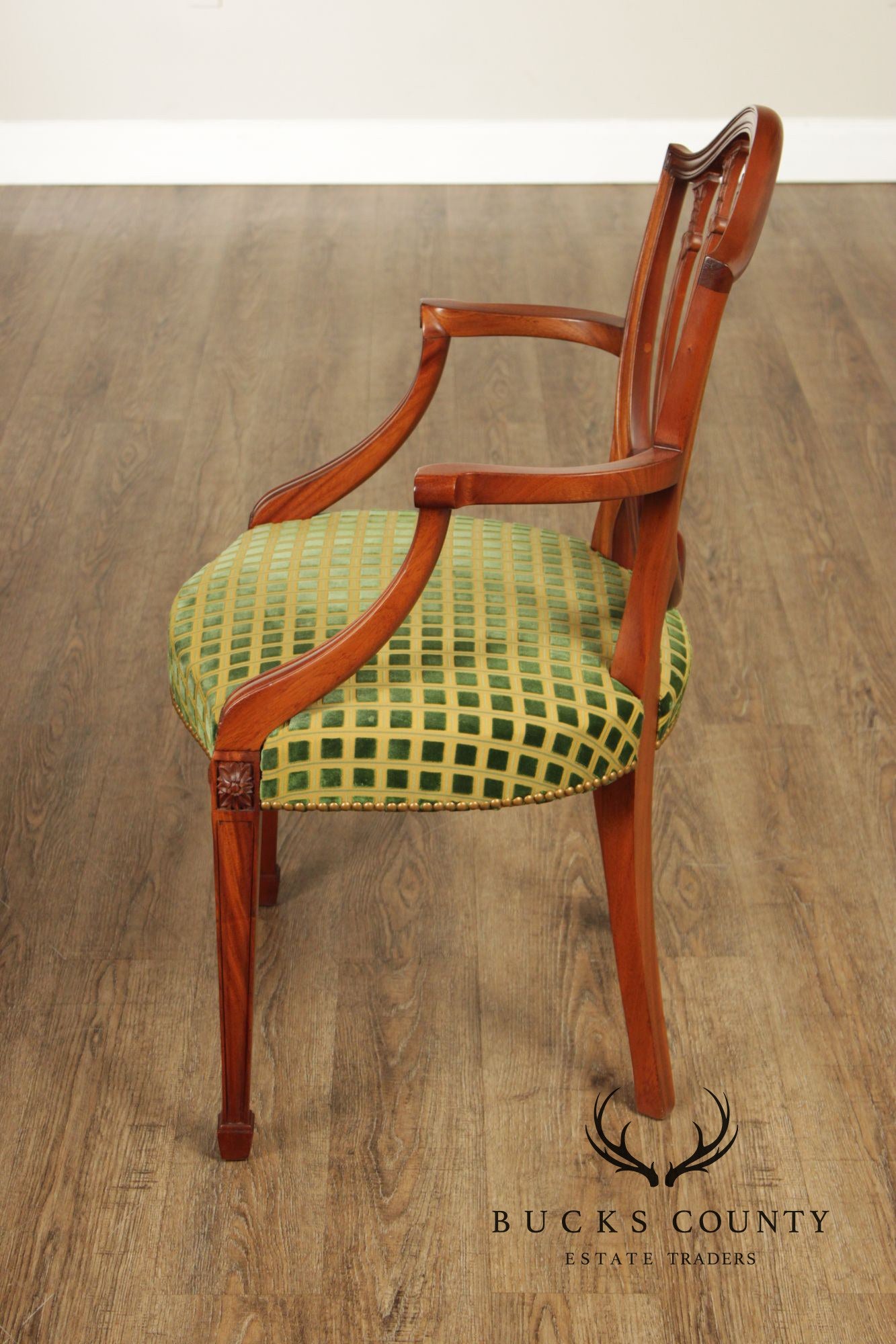 Hepplewhite Style Set of Four Mahogany Shield Back Armchairs