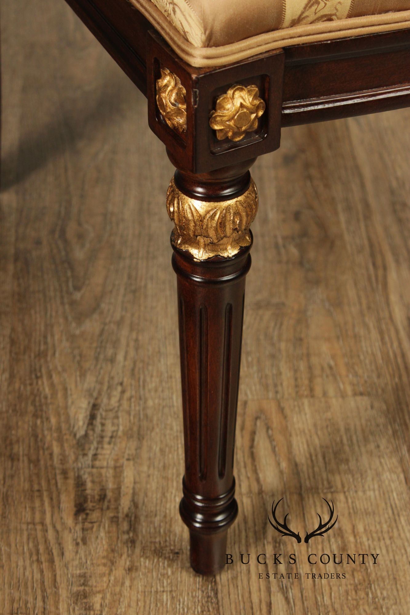 Neoclassical Louis XVI Style Set Of Ten Partial Gilt Mahogany Dining Chairs