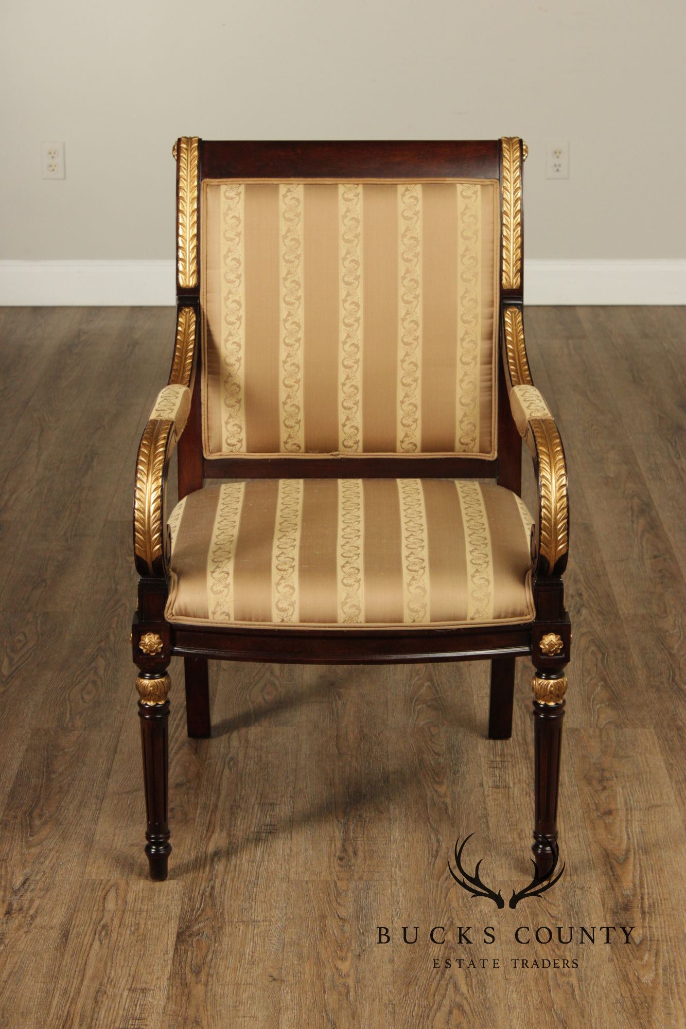 Neoclassical Louis XVI Style Set Of Ten Partial Gilt Mahogany Dining Chairs