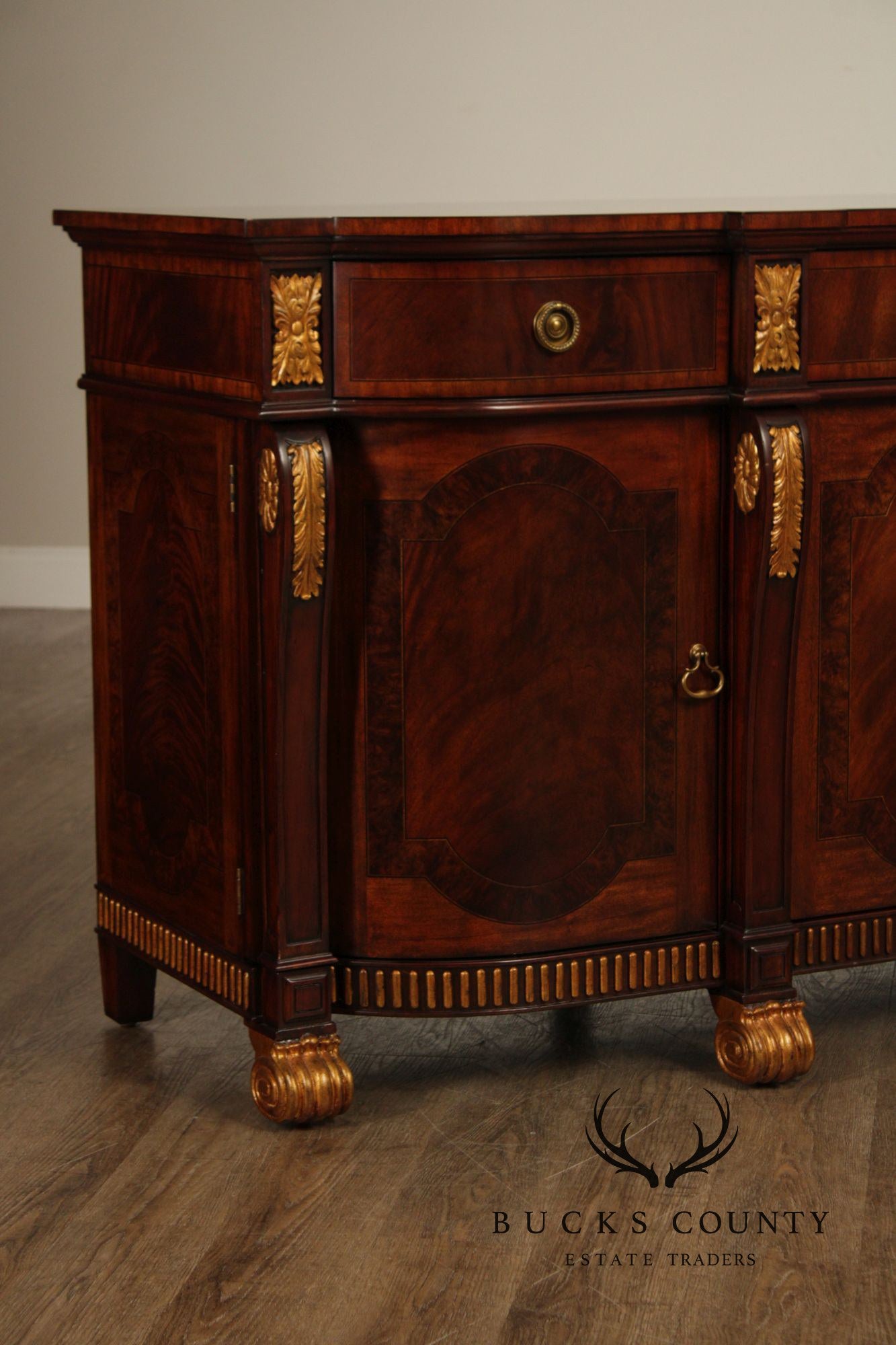 Maitland Smith Mahogany & Partial Gilt Regency Style Sideboard