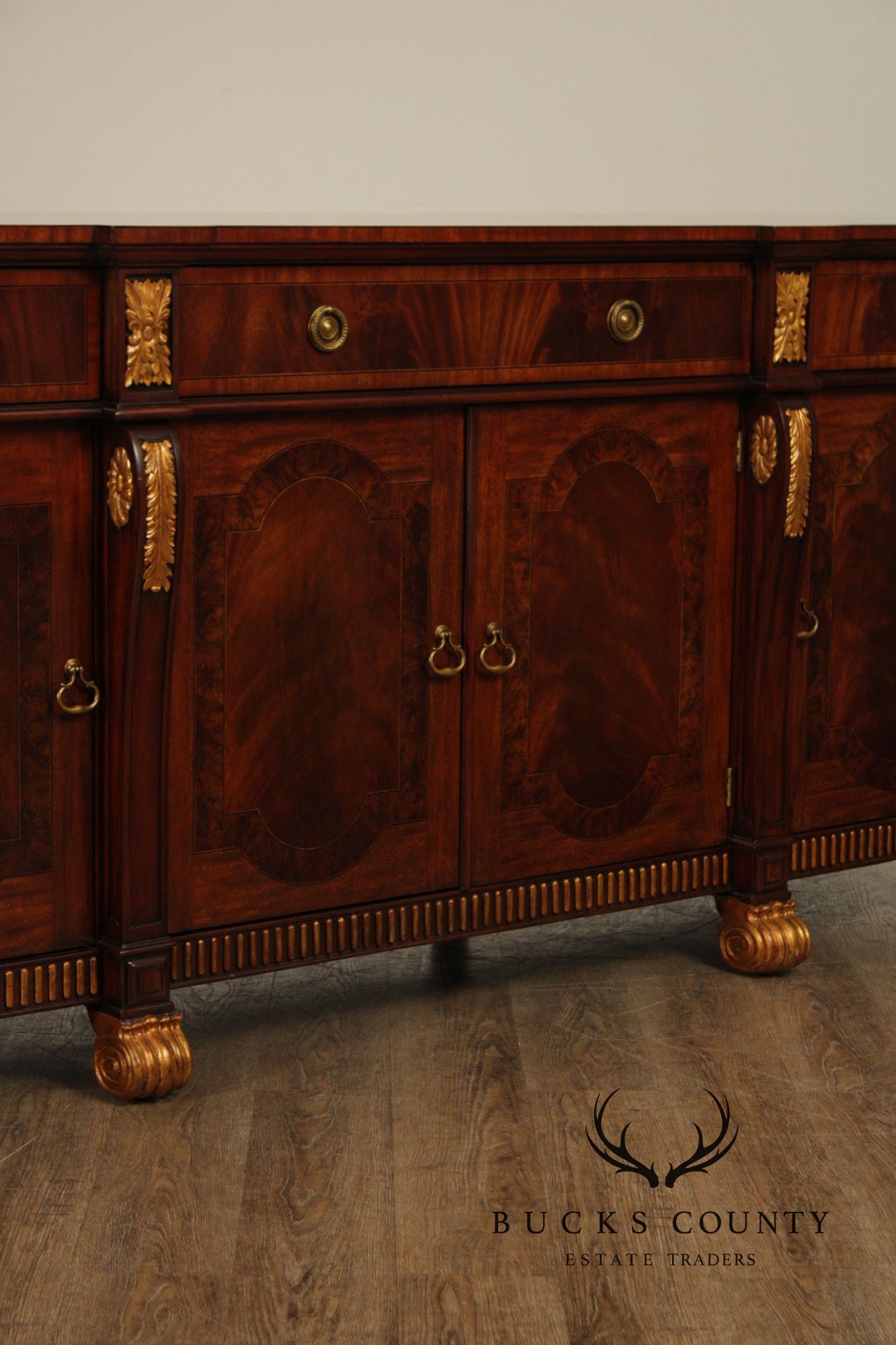 Maitland Smith Mahogany & Partial Gilt Regency Style Sideboard