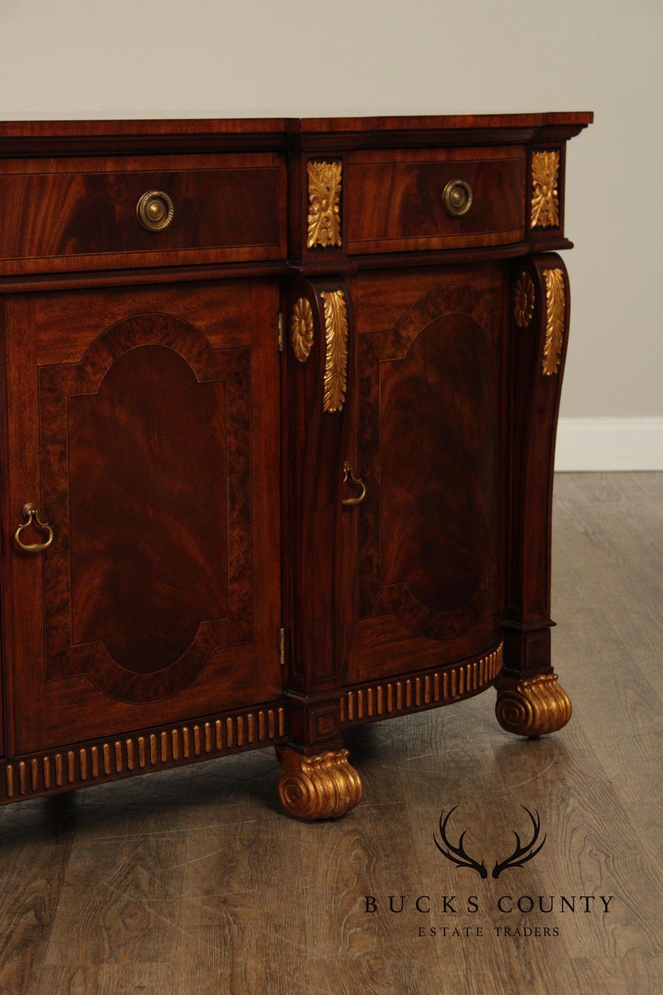 Maitland Smith Mahogany & Partial Gilt Regency Style Sideboard