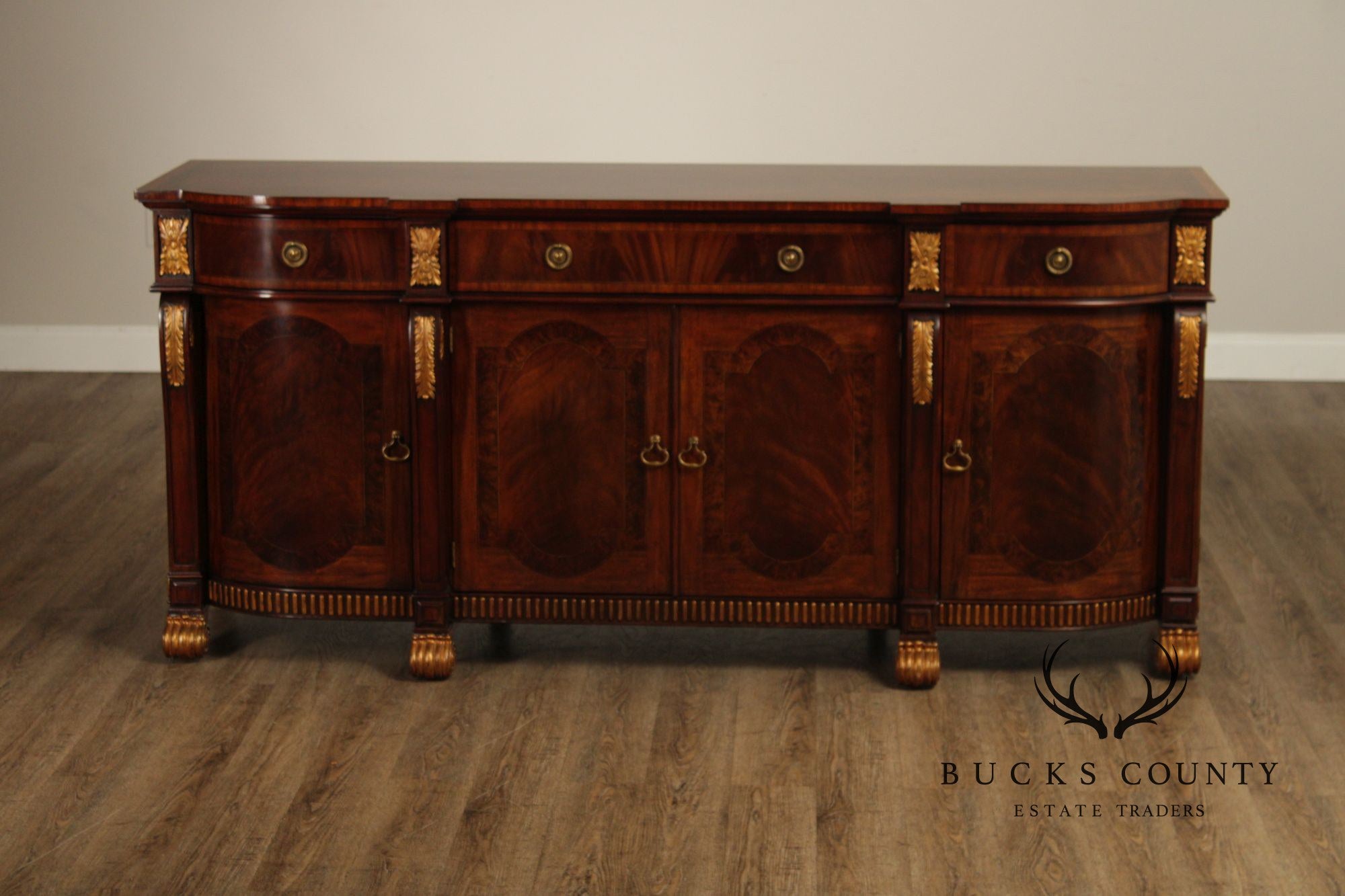 Maitland Smith Mahogany & Partial Gilt Regency Style Sideboard